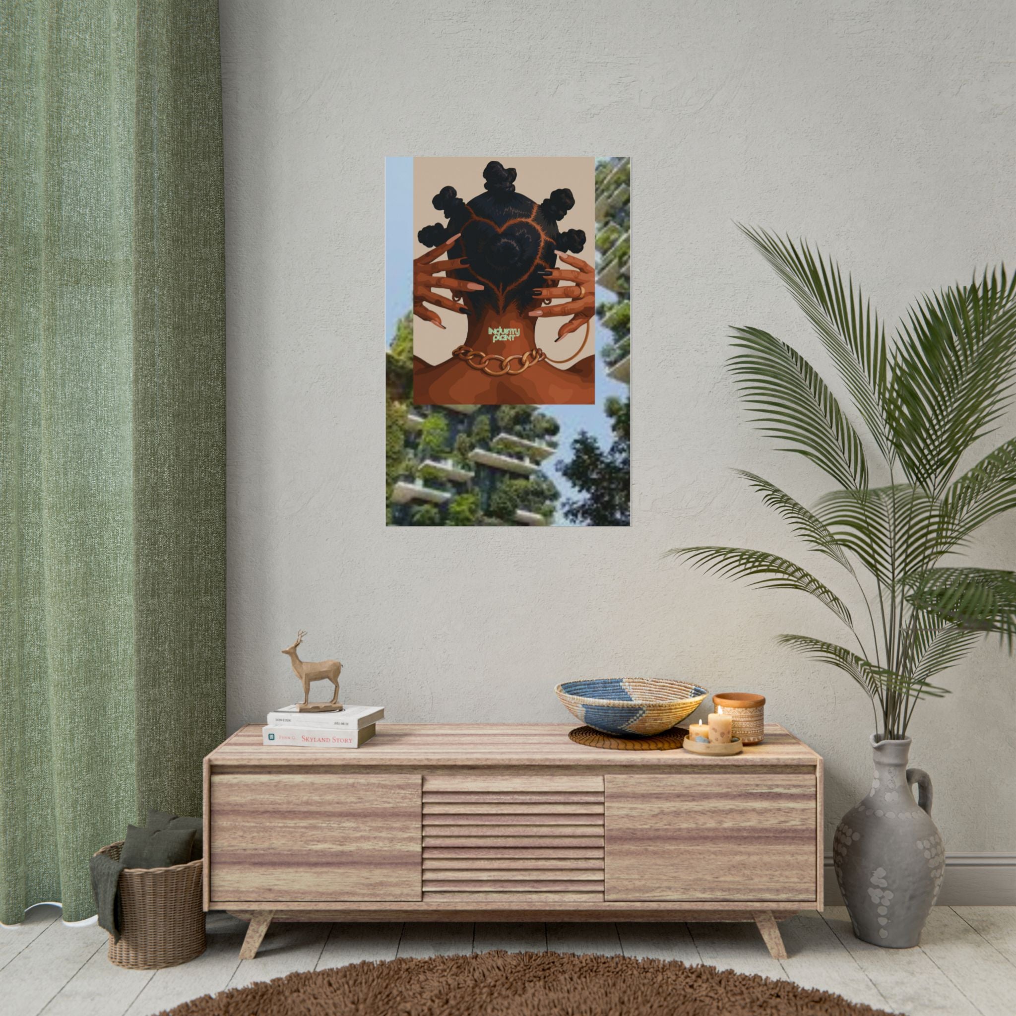 BANTU KNOTS x BOTANICALS Afro Heart Braid Fine Art Poster — Wall Fine Art Print by INDUSTRY PLANT @AutoPaybump
