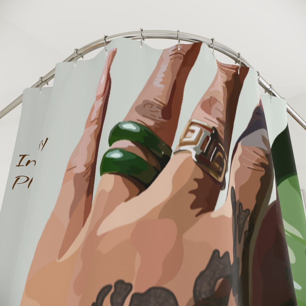 TATTED GREEN THUMB Shower Curtain by Industry Plant @AutoPaybump