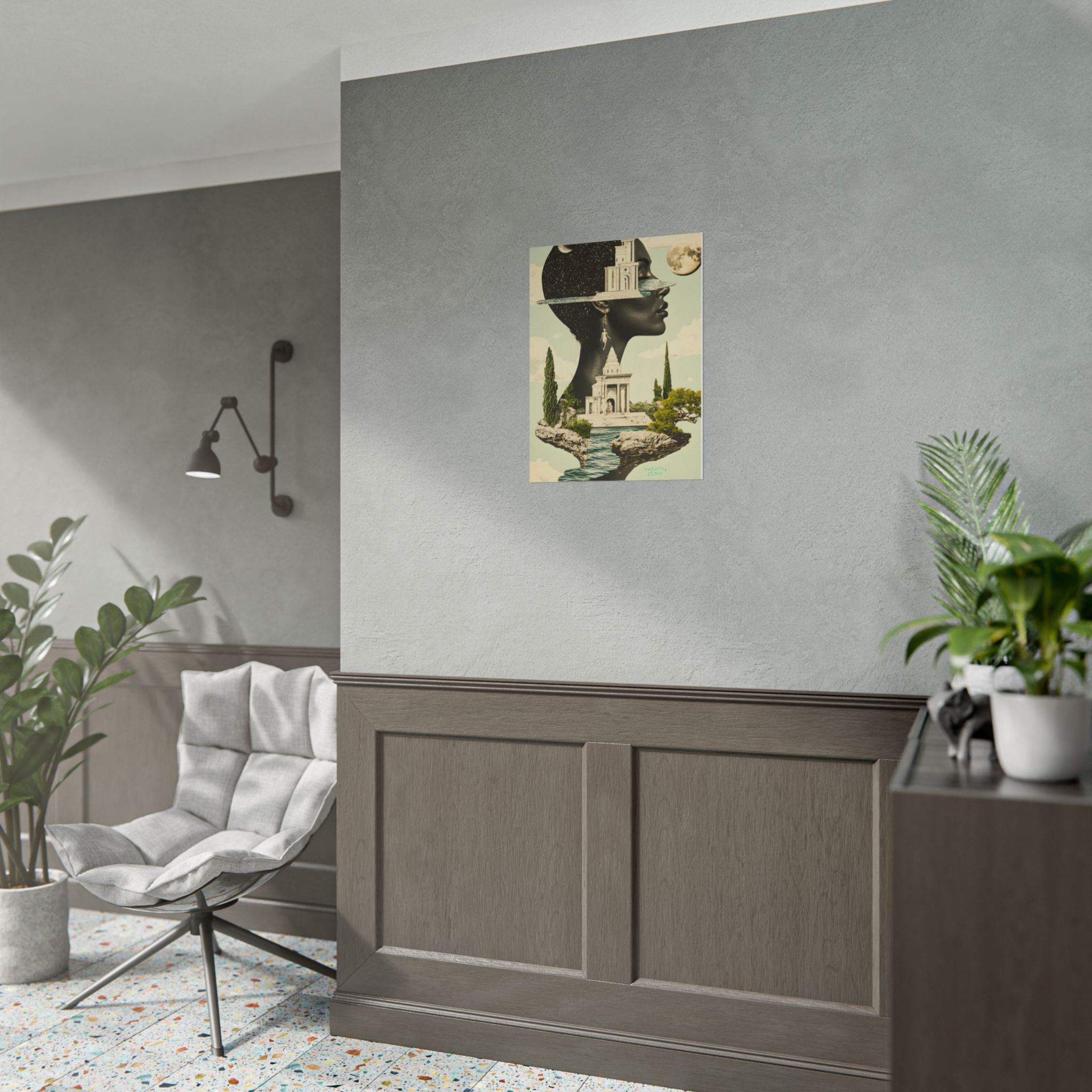 THE FUTURE IS FEMME Surreal Afro Futuristic Beautiful Black Muse Fine Art Poster — Floating Black Goddess Temple Fine Art Print by INDUSTRY PLANT @AutoPaybump