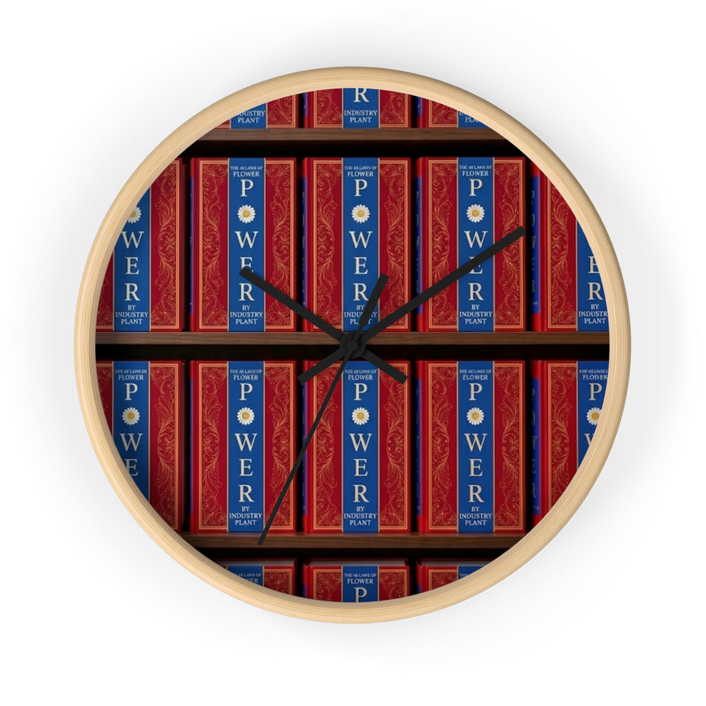 48 LAWS of FLOWER POWER Wall Clock — Decorative 'FLOWER POWER' #BookTok Spine Pattern Clock for Office & Study by Industry Plant