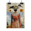 SHE CARRIES HER "BIRD-ENS" WELL Surreal Vintage Fine Art Collage Poster – Duck-Head Lady Wall Fine Art by INDUSTRY PLANT @AutoPaybump