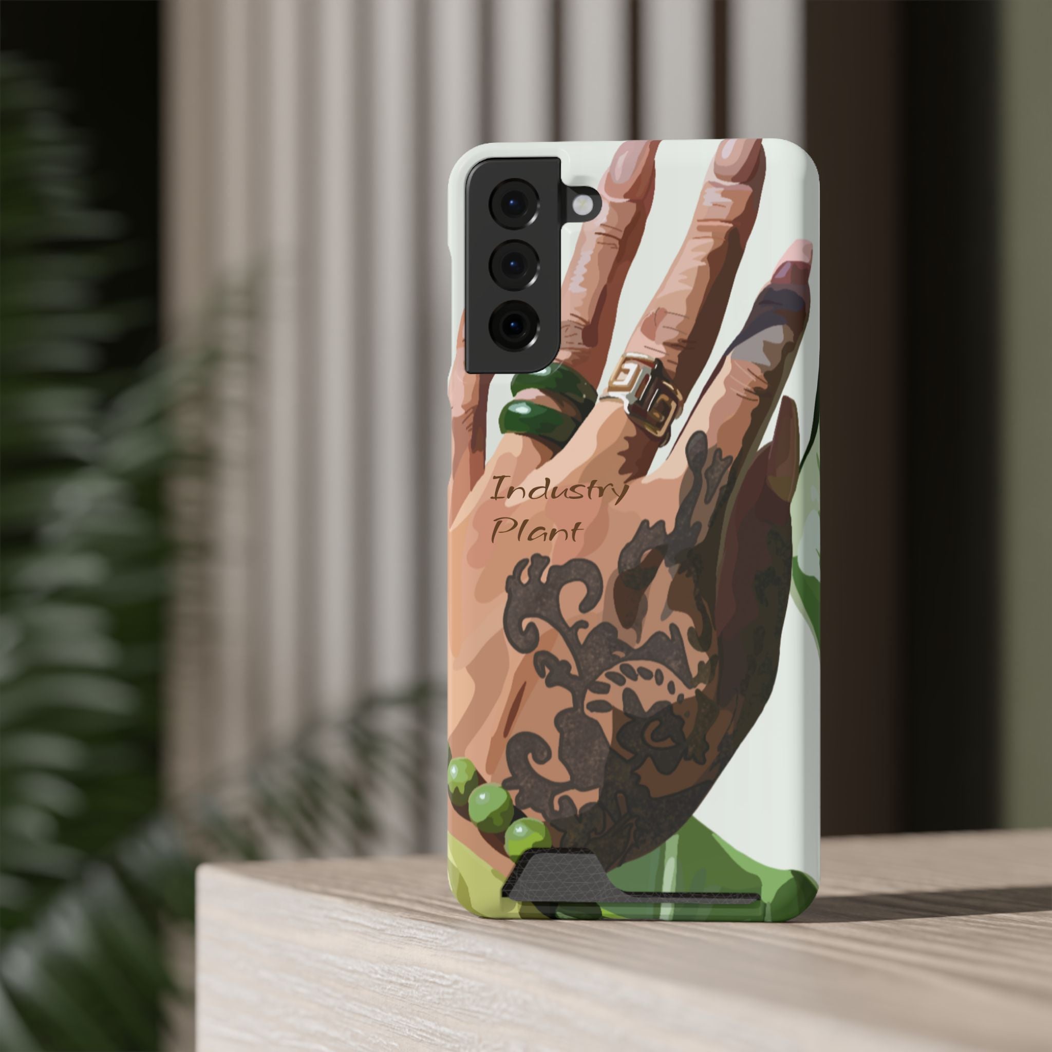 TATTED GREEN THUMB Stylish Phone Case with Card Holder by Industry Plant @AutoPaybump
