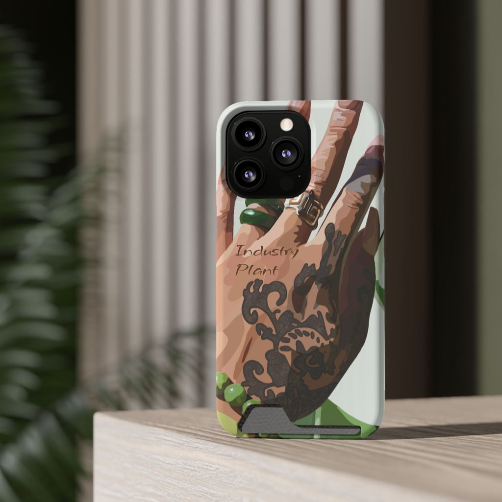 TATTED GREEN THUMB Stylish Phone Case with Card Holder by Industry Plant @AutoPaybump