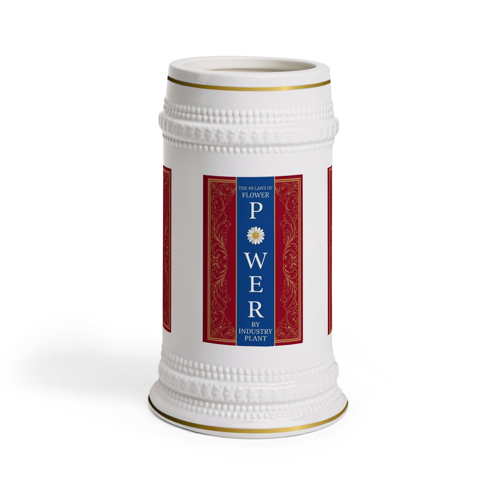 48 LAWS of FLOWER POWER All Purpose Ceramic German-Style Stein Mug by Industry Plant