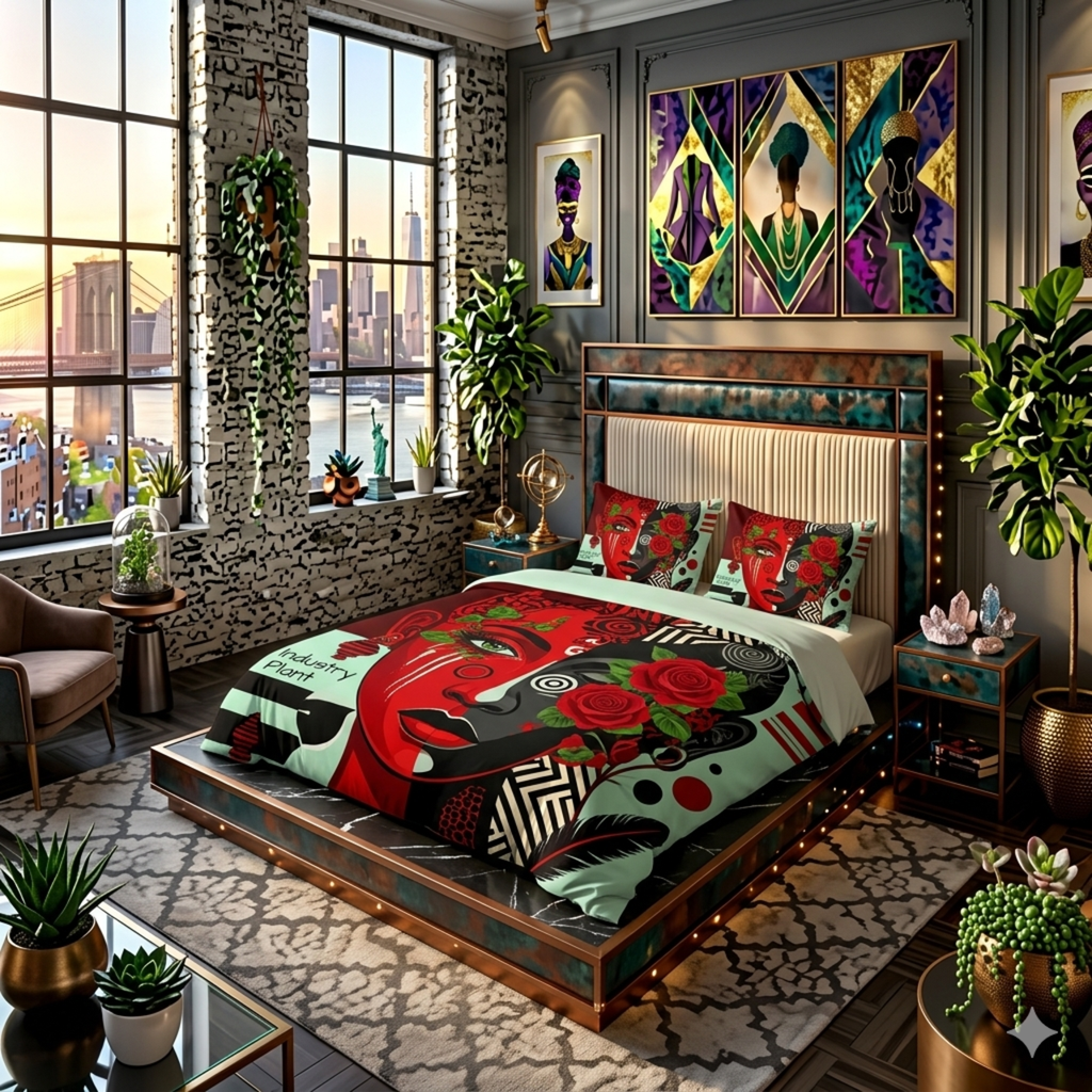 RED ROSE OF REDUNDANCY Cotton Bed Set by Industry Plant @AutoPaybump
