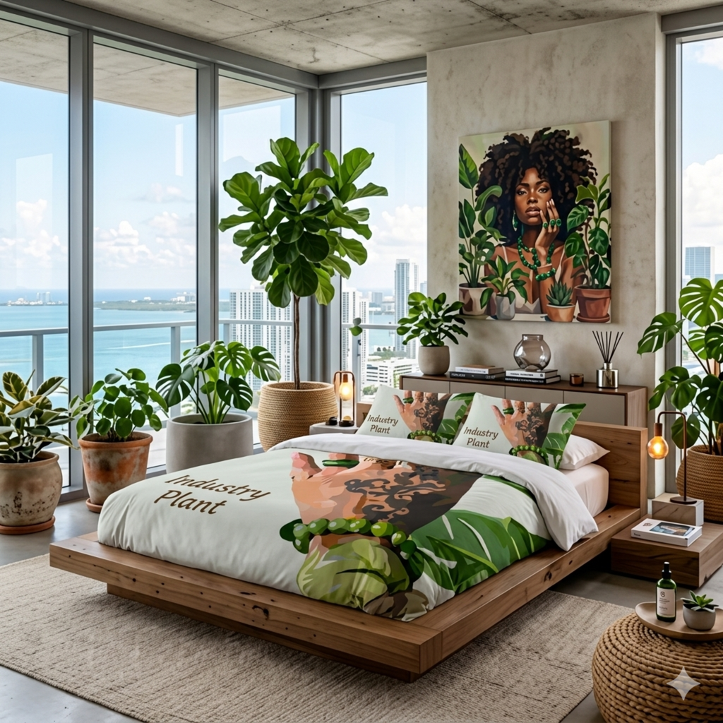 TATTED GREEN THUMB Cotton Bed Set by Industry Plant @AutoPaybump