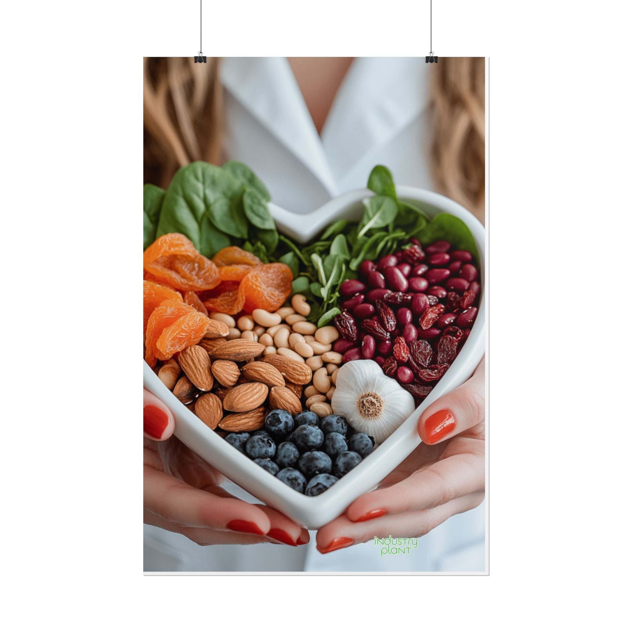 QUEEN of HEALTHY HEARTS Healthy Heart Fine Art Food Poster — Heart-Shaped Buddha Bowl with Nuts, Berries & Veggies Fine Art Print by INDUSTRY PLANT by @AutoPaybump