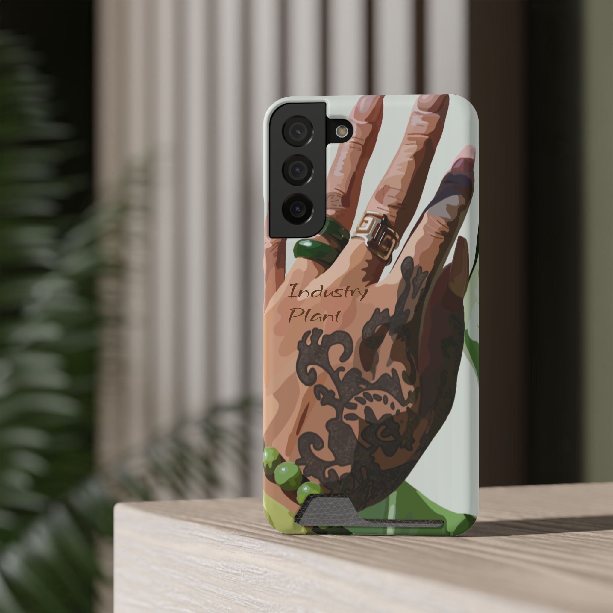 TATTED GREEN THUMB Stylish Phone Case with Card Holder by Industry Plant @AutoPaybump
