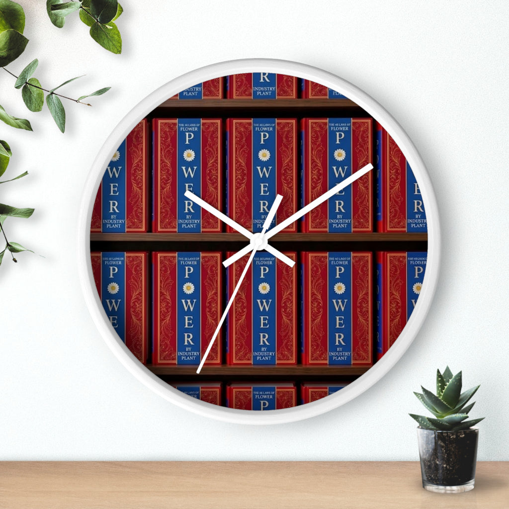 48 LAWS of FLOWER POWER Wall Clock — Decorative 'FLOWER POWER' #BookTok Spine Pattern Clock for Office & Study by Industry Plant