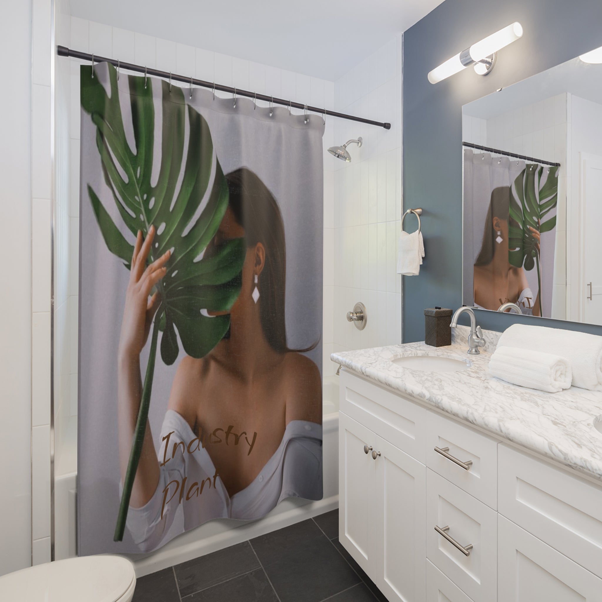 MONSTERA MYSTIQUE Shower Curtain by Industry Plant @AutoPaybump