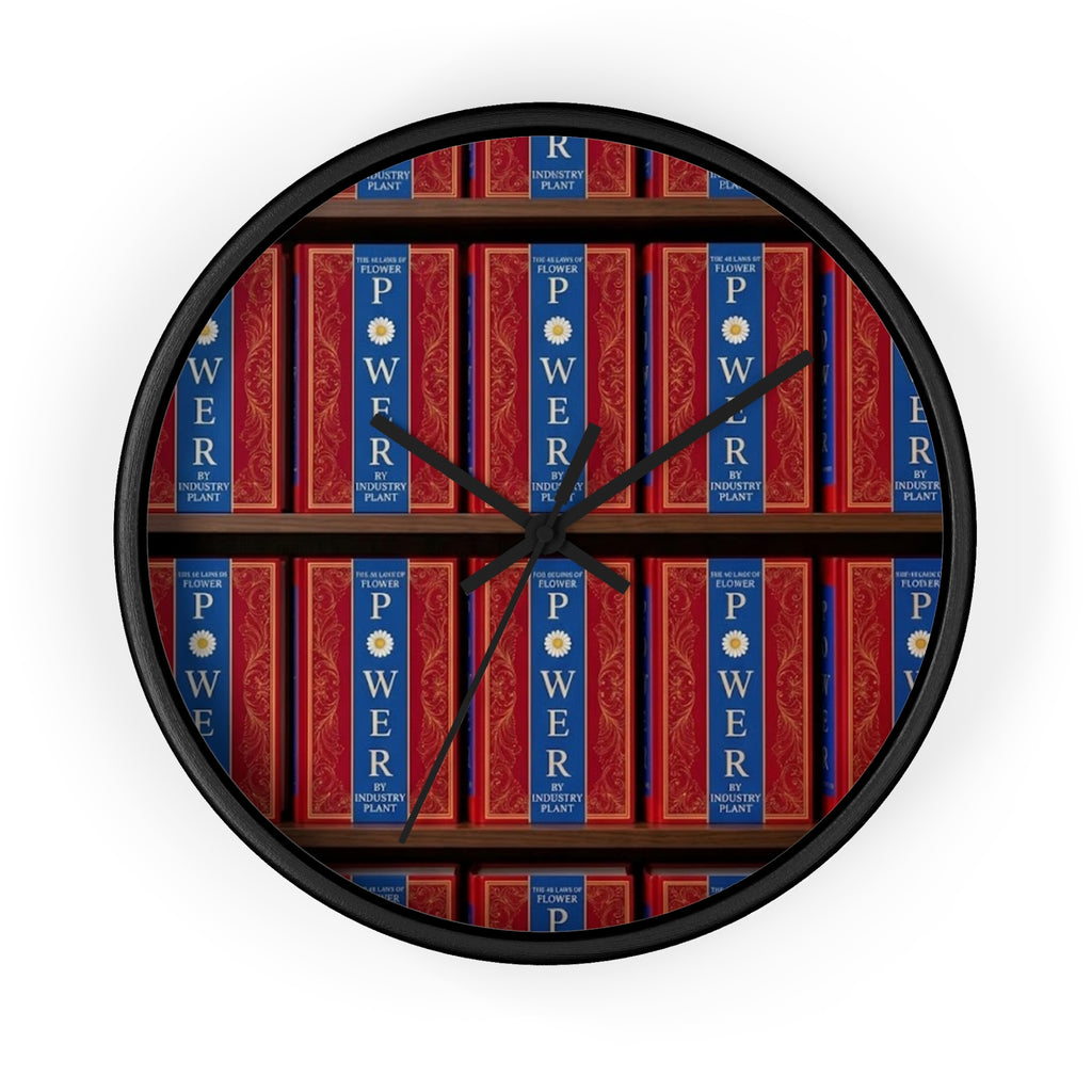 48 LAWS of FLOWER POWER Wall Clock — Decorative 'FLOWER POWER' #BookTok Spine Pattern Clock for Office & Study by Industry Plant