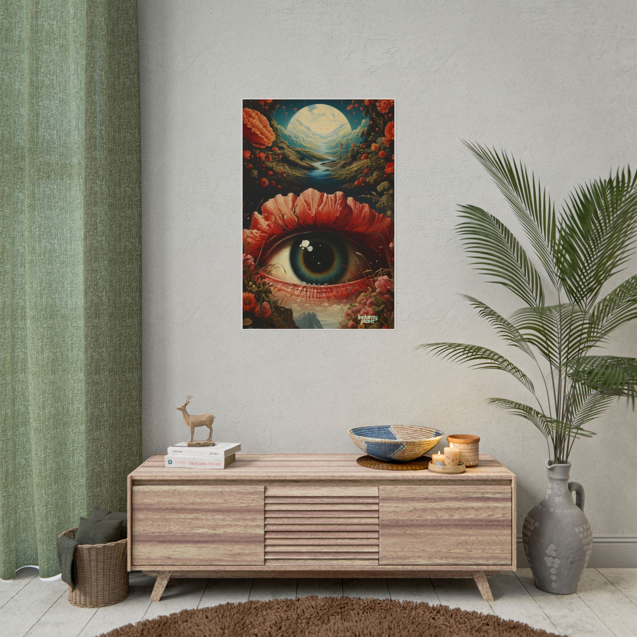 Eye Bloom Here... Surreal Eye Landscape Fine Art Poster – Psychedelic Floral Eye Fine Art Print by INDUSTRY PLANT @AutoPaybump