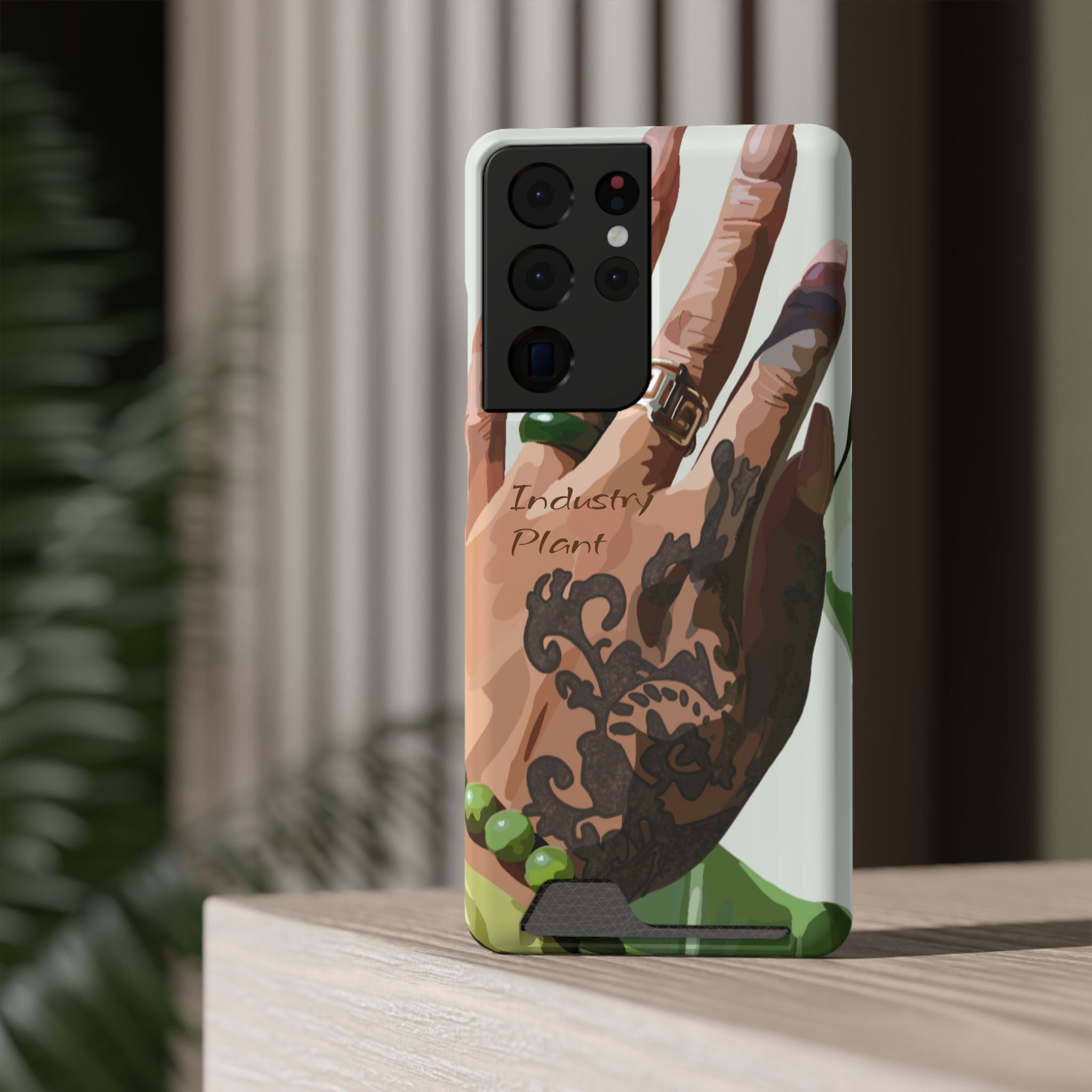 TATTED GREEN THUMB Stylish Phone Case with Card Holder by Industry Plant @AutoPaybump