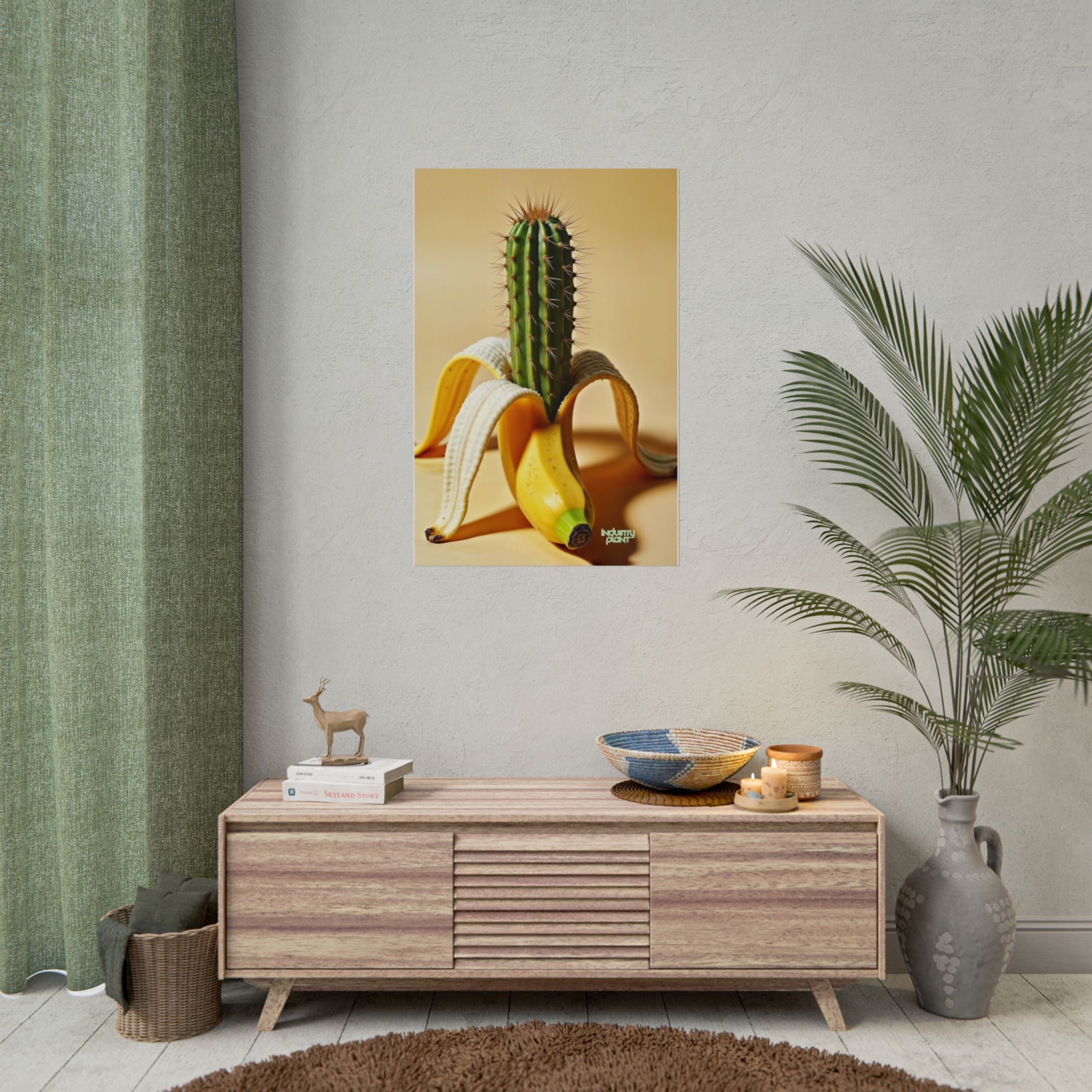 PEEL MY PRICKLY PECKER Surreal Cactus Banana Fine Art Poster – Fine Art Print for Modern Home Decor by INDUSTRY PLANT @AutoPaybump