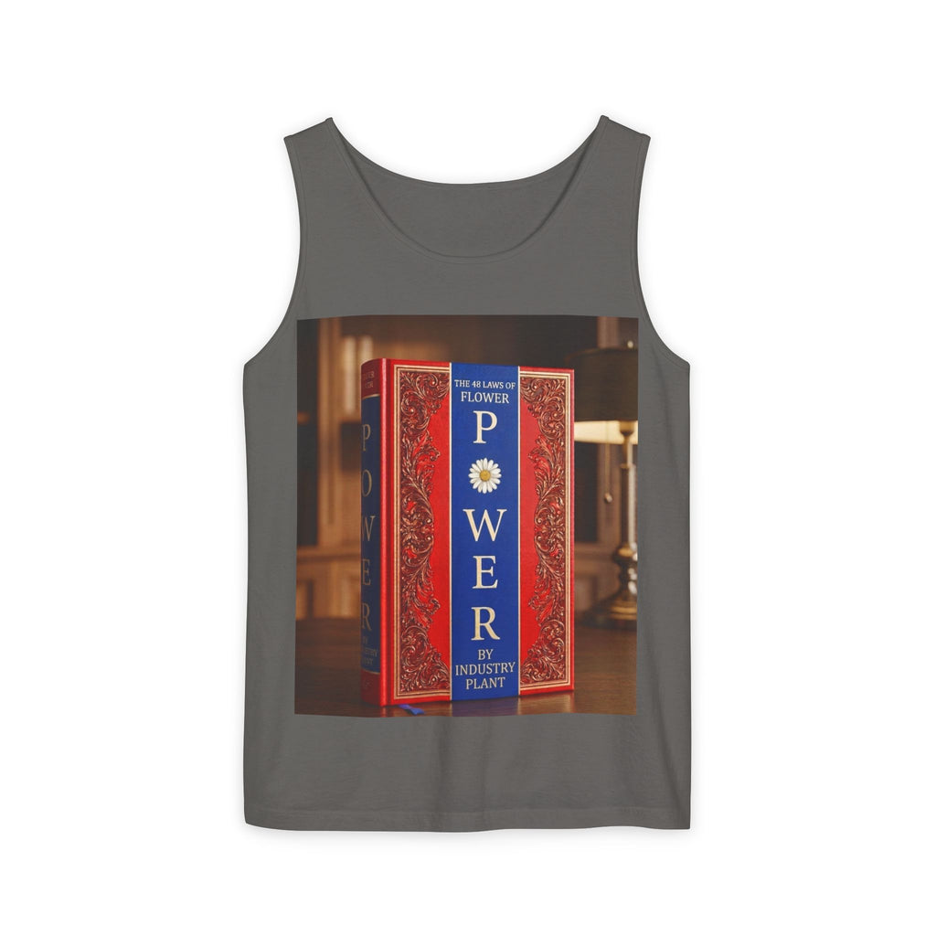 48 LAWS of FLOWER POWER Tank Top — Vintage 'Flower Power' Book Cover Graphic by Industry Plant