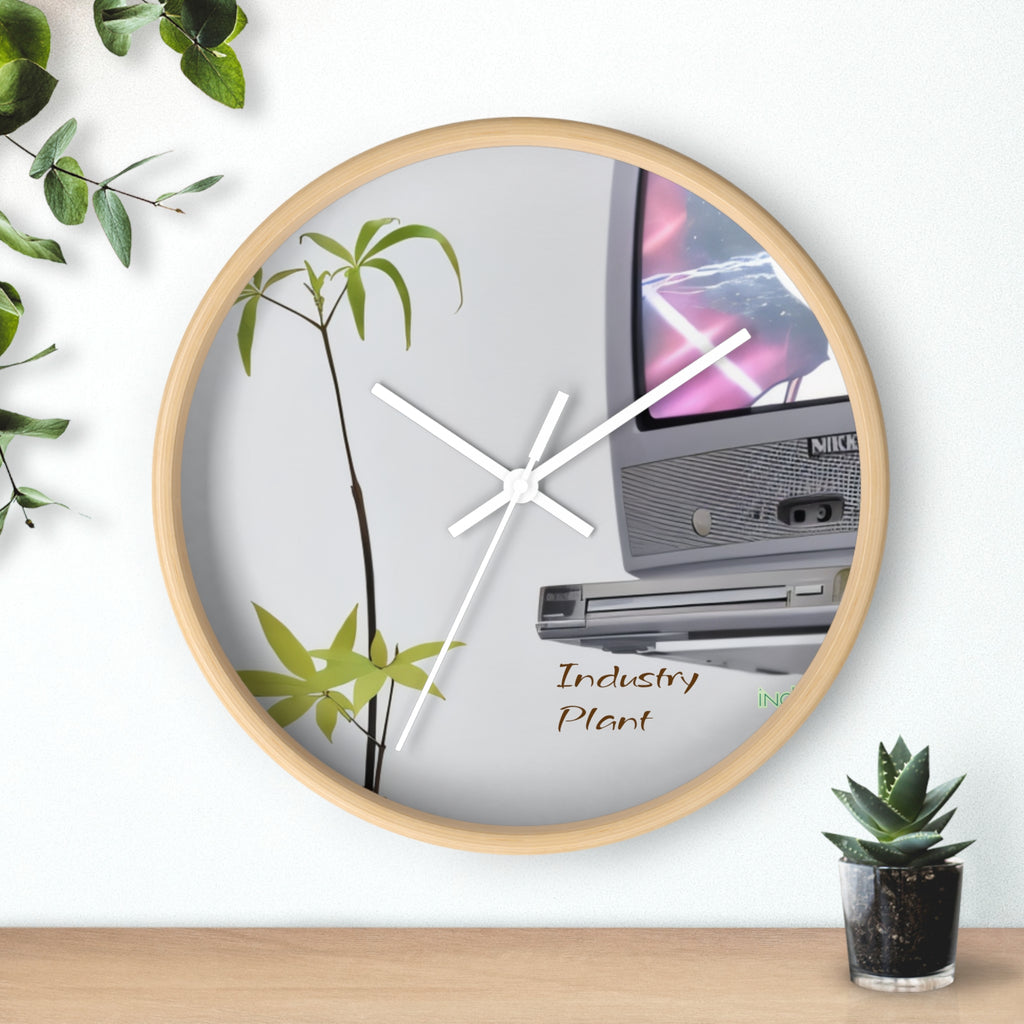 WEED TV Wall Clock — Decorative Cannabis Smoker Enthusiast Fine Art Print Clock for Office & Study by Industry Plant