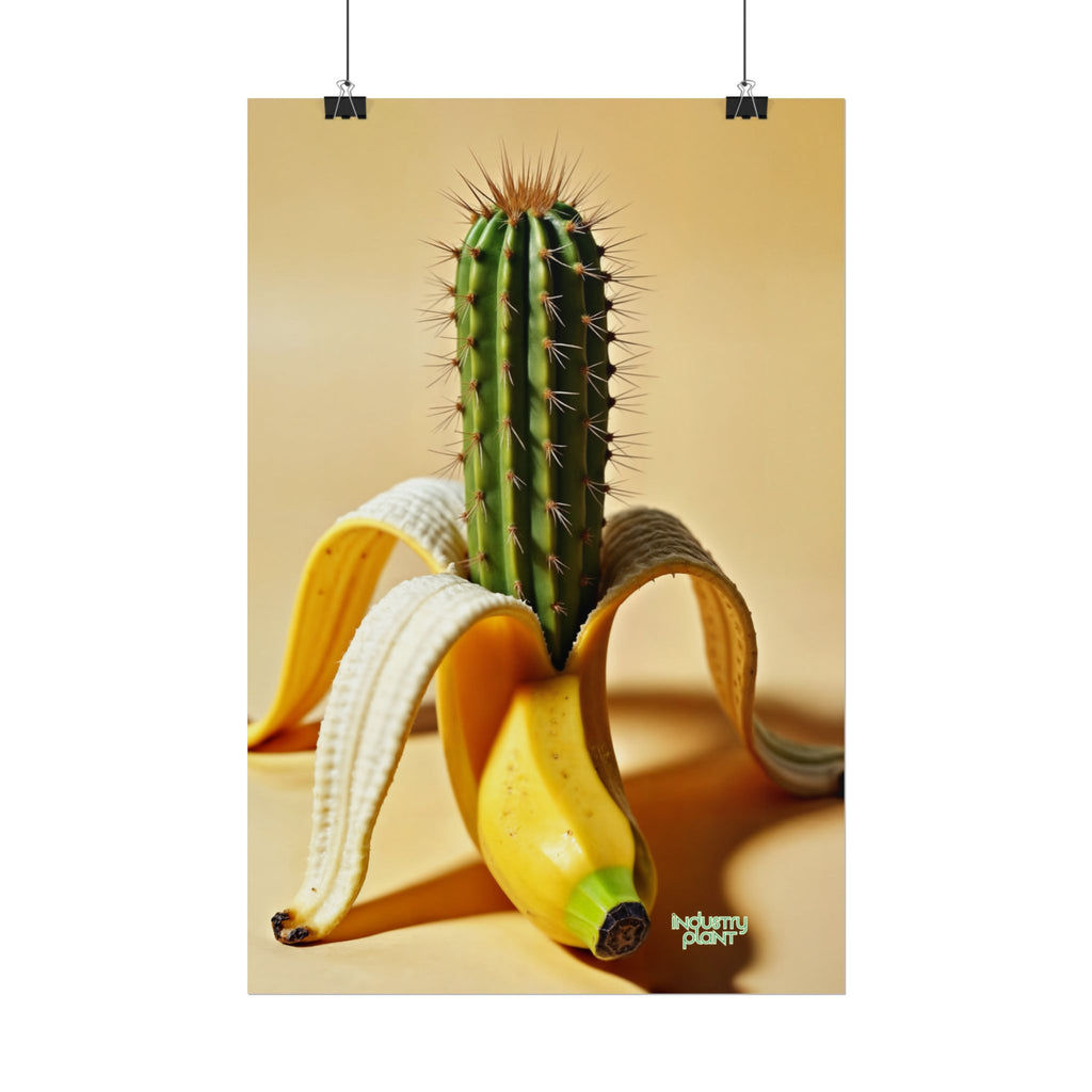 PEEL MY PRICKLY PECKER Surreal Cactus Banana Fine Art Poster – Fine Art Print for Modern Home Decor by INDUSTRY PLANT @AutoPaybump