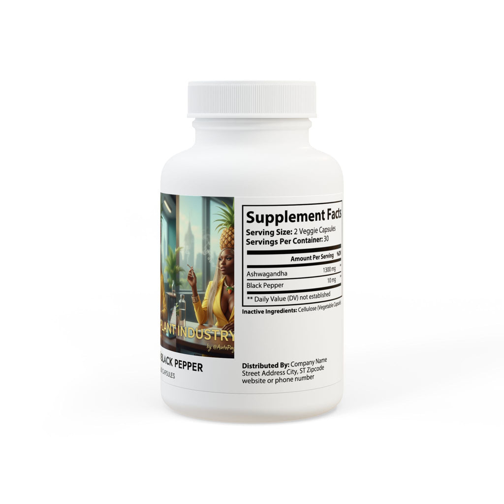 INDUSTRY PLANT Ashwagandha and Black Pepper Supplement (60 capsules)