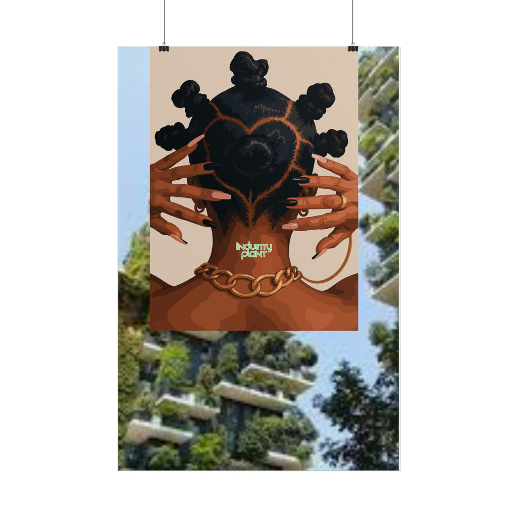 BANTU KNOTS x BOTANICALS Afro Heart Braid Fine Art Poster — Wall Fine Art Print by INDUSTRY PLANT @AutoPaybump