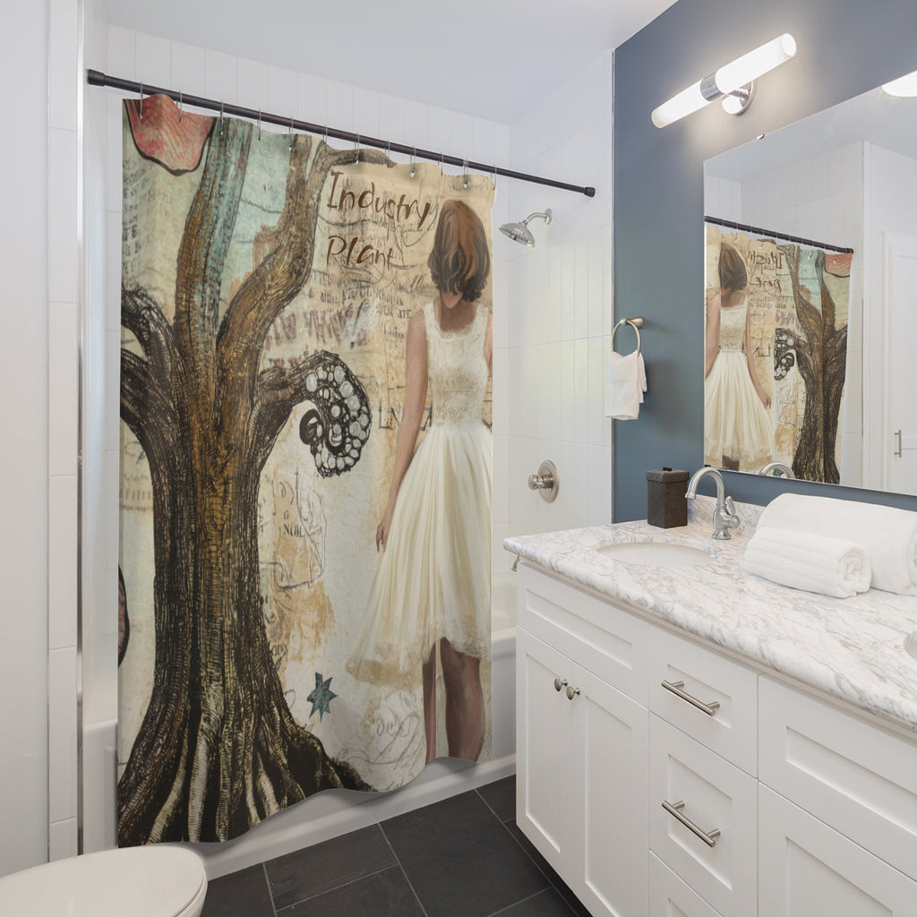 A TREE TREATY NEGOTIATION STAND OFF Shower Curtain by Industry Plant