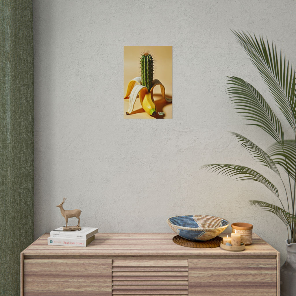 PEEL MY PRICKLY PECKER Surreal Cactus Banana Fine Art Poster – Fine Art Print for Modern Home Decor by INDUSTRY PLANT @AutoPaybump