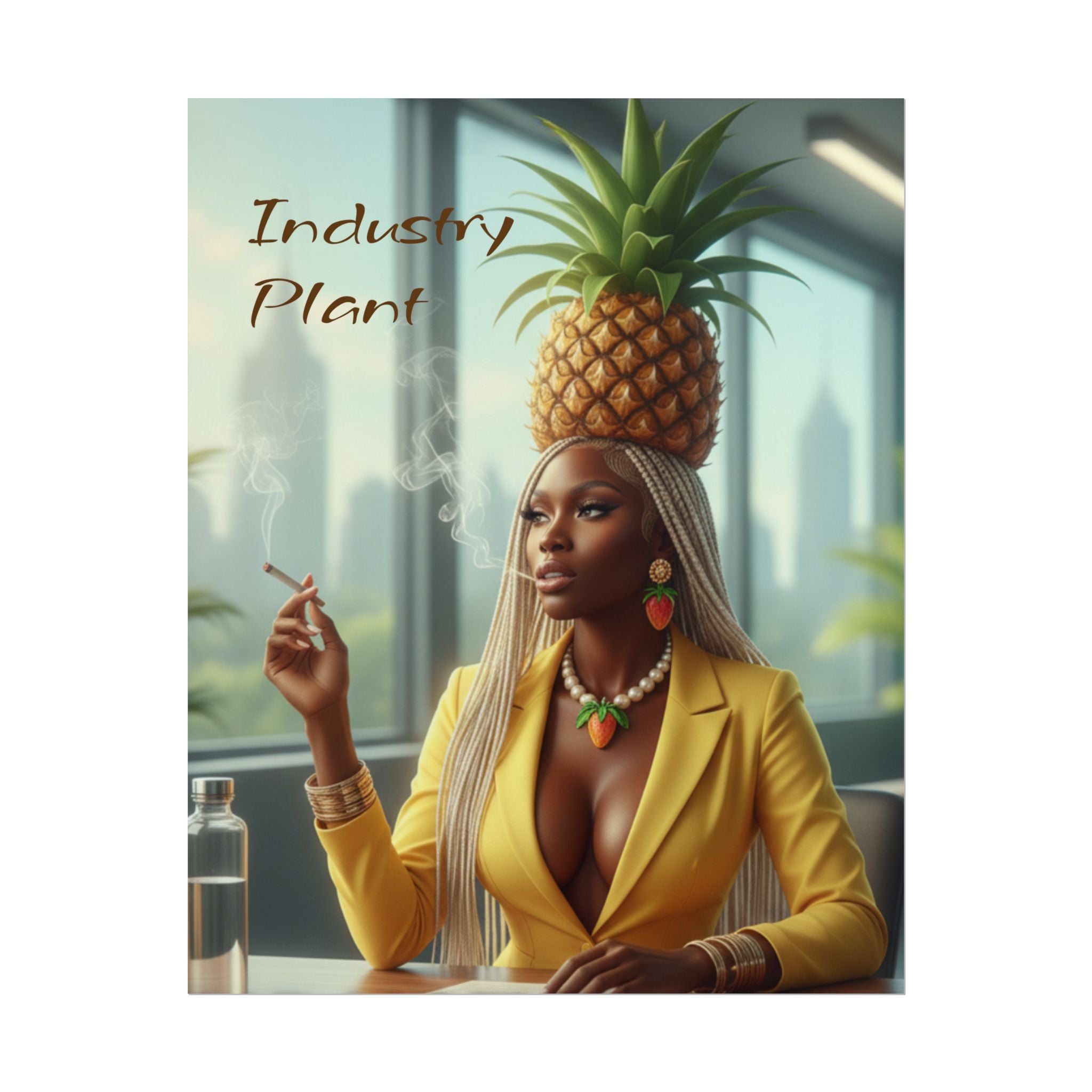 OSHUN EXHALES "Oshun in a Pineapple Crown Fine Art Poster" (Fashion Portrait) by Industry Plant @AutoPaybump