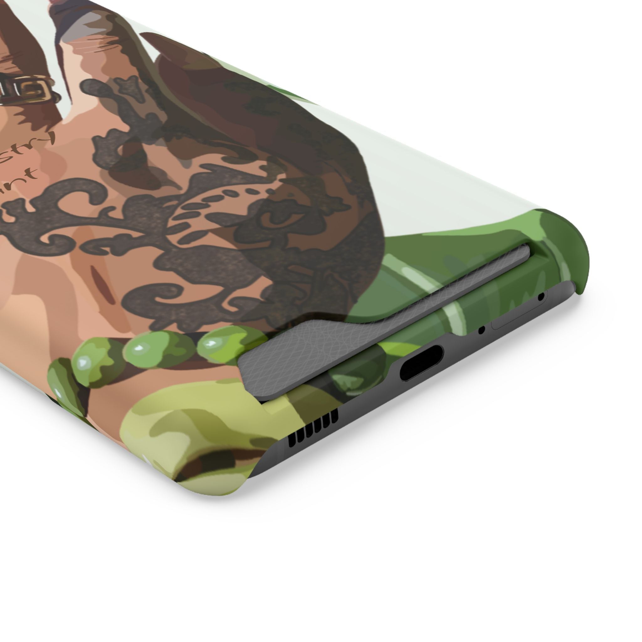 TATTED GREEN THUMB Stylish Phone Case with Card Holder by Industry Plant @AutoPaybump