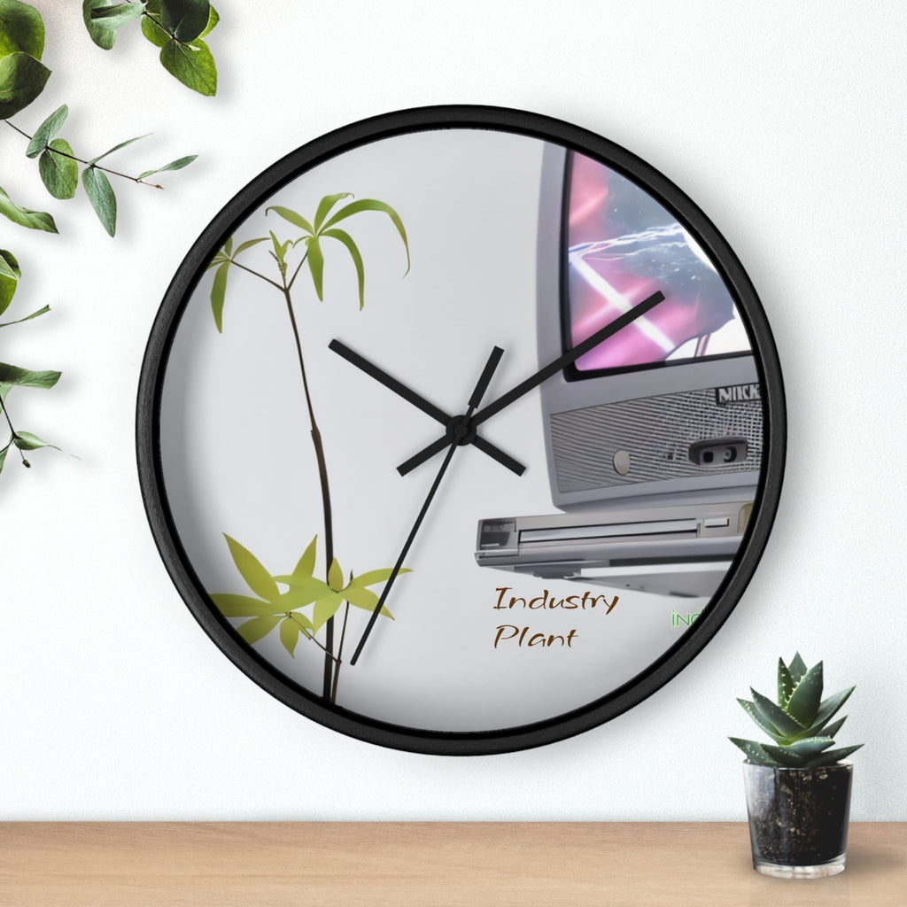 WEED TV Wall Clock — Decorative Cannabis Smoker Enthusiast Fine Art Print Clock for Office & Study by Industry Plant