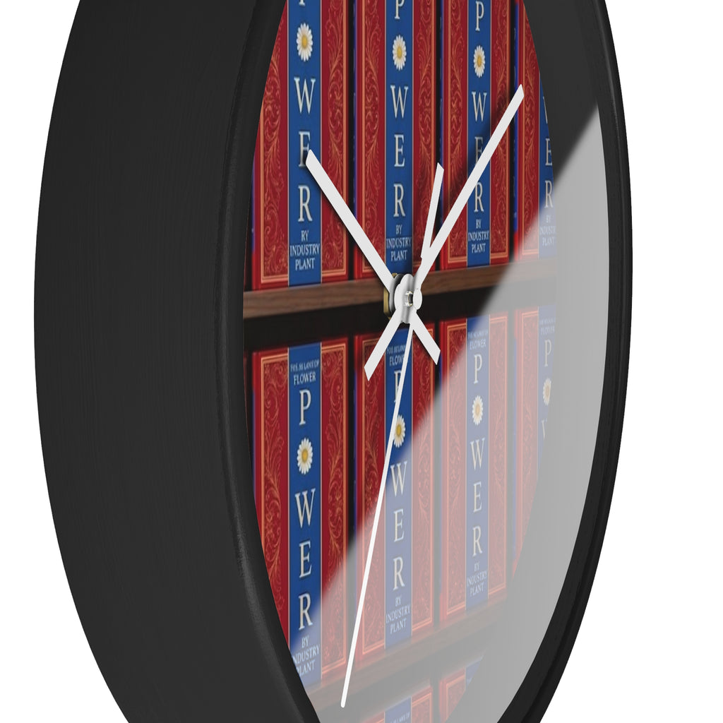 48 LAWS of FLOWER POWER Wall Clock — Decorative 'FLOWER POWER' #BookTok Spine Pattern Clock for Office & Study by Industry Plant