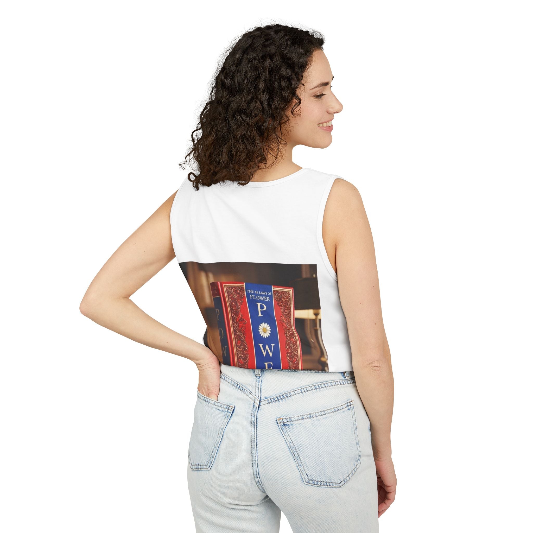 48 LAWS of FLOWER POWER Tank Top — Vintage 'Flower Power' Book Cover Graphic by Industry Plant