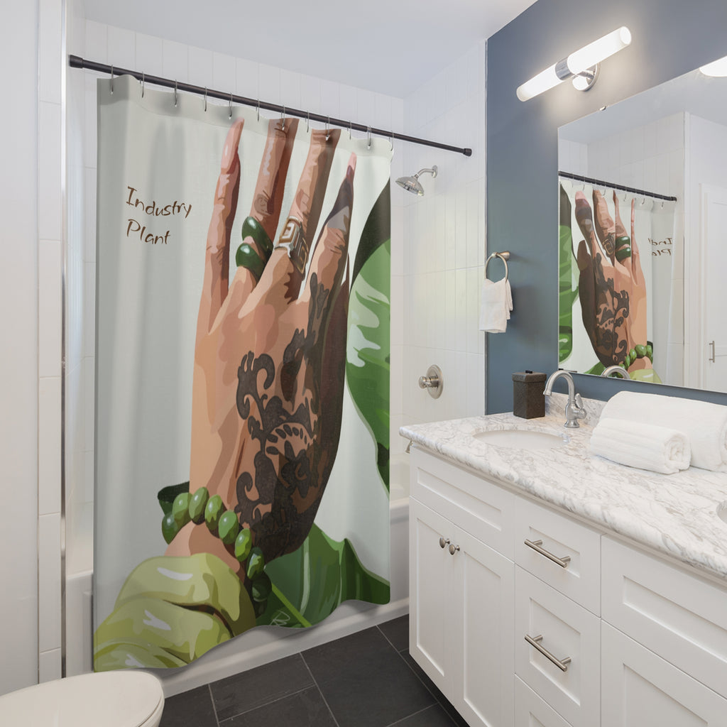 TATTED GREEN THUMB Shower Curtain by Industry Plant @AutoPaybump