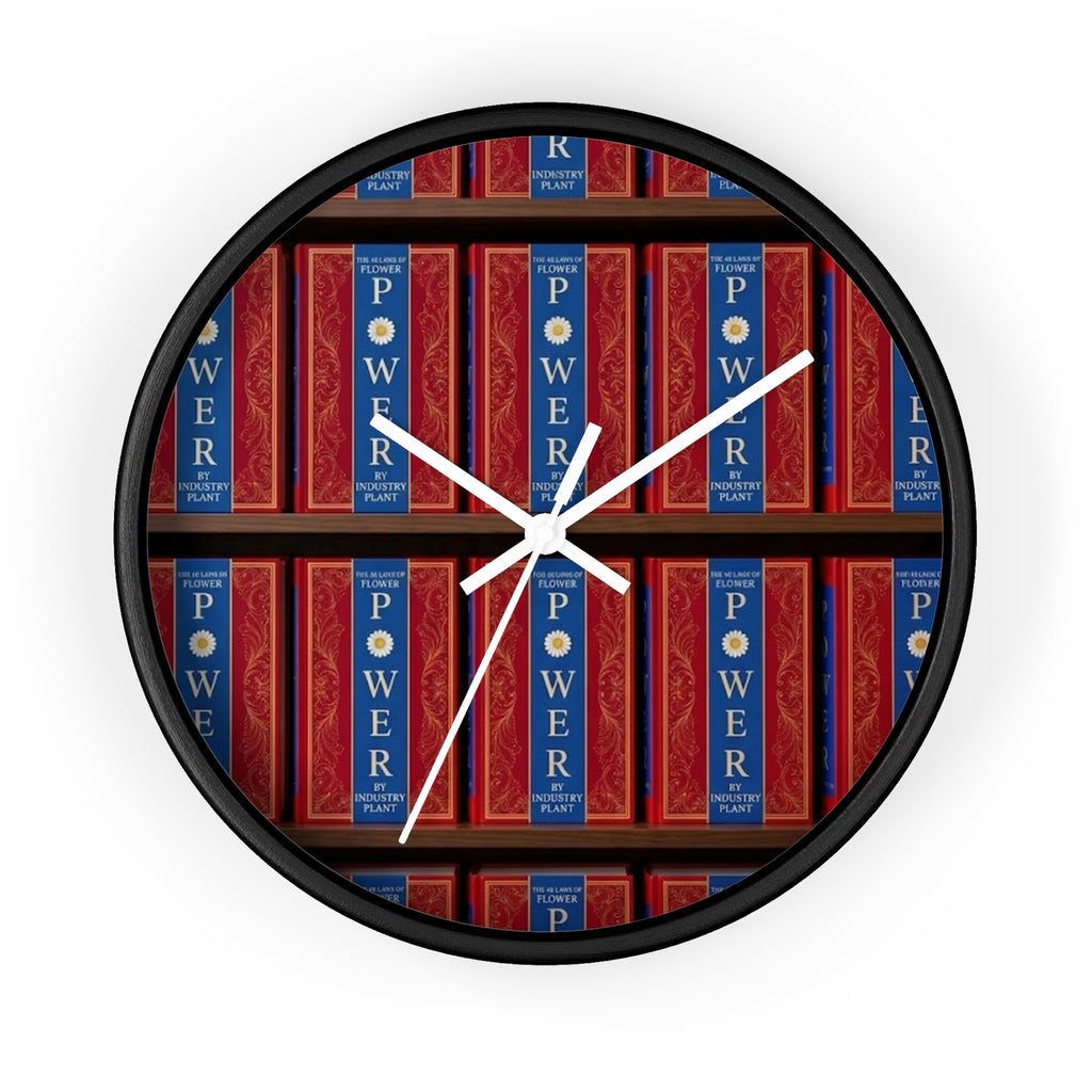 48 LAWS of FLOWER POWER Wall Clock — Decorative 'FLOWER POWER' #BookTok Spine Pattern Clock for Office & Study by Industry Plant