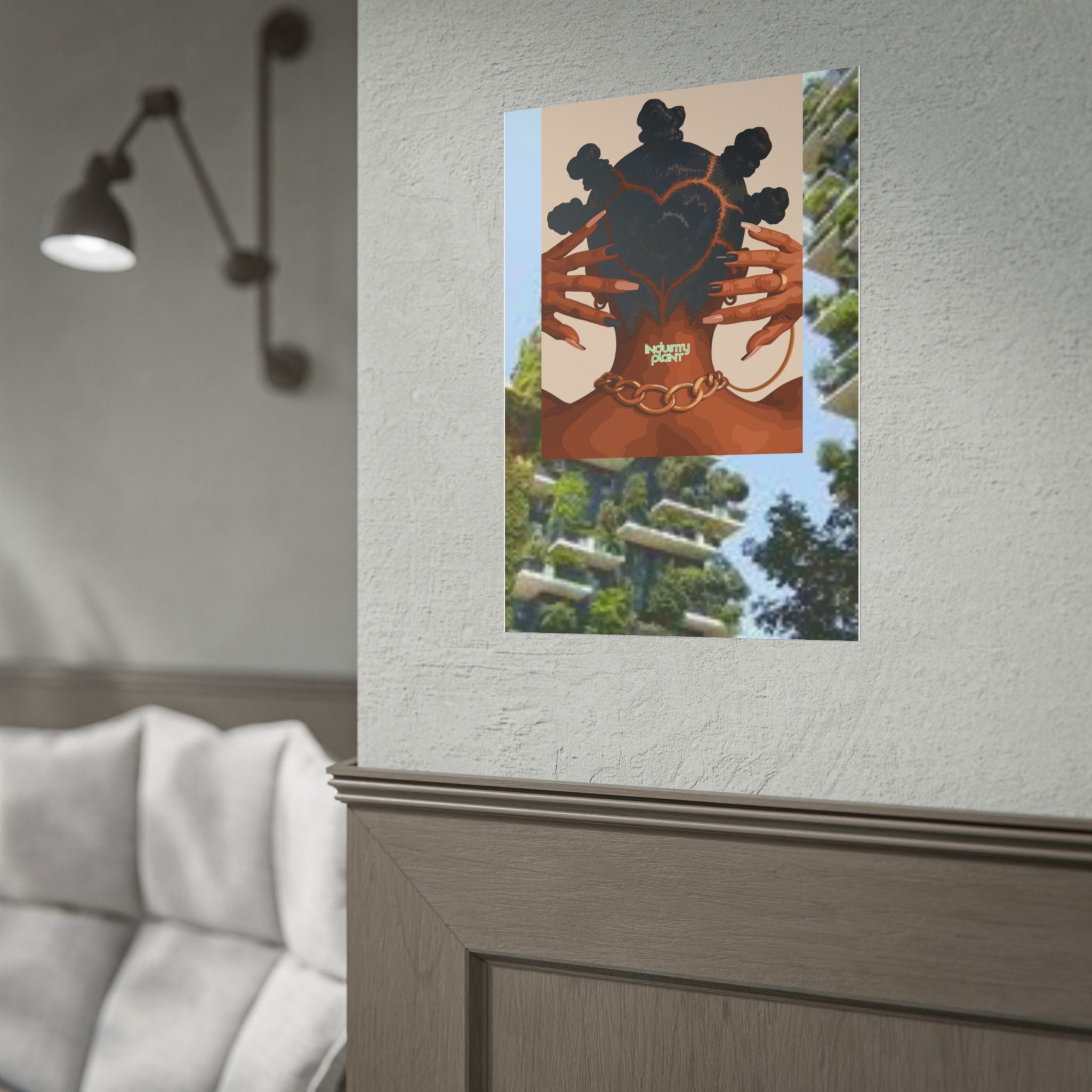 BANTU KNOTS x BOTANICALS Afro Heart Braid Fine Art Poster — Wall Fine Art Print by INDUSTRY PLANT @AutoPaybump