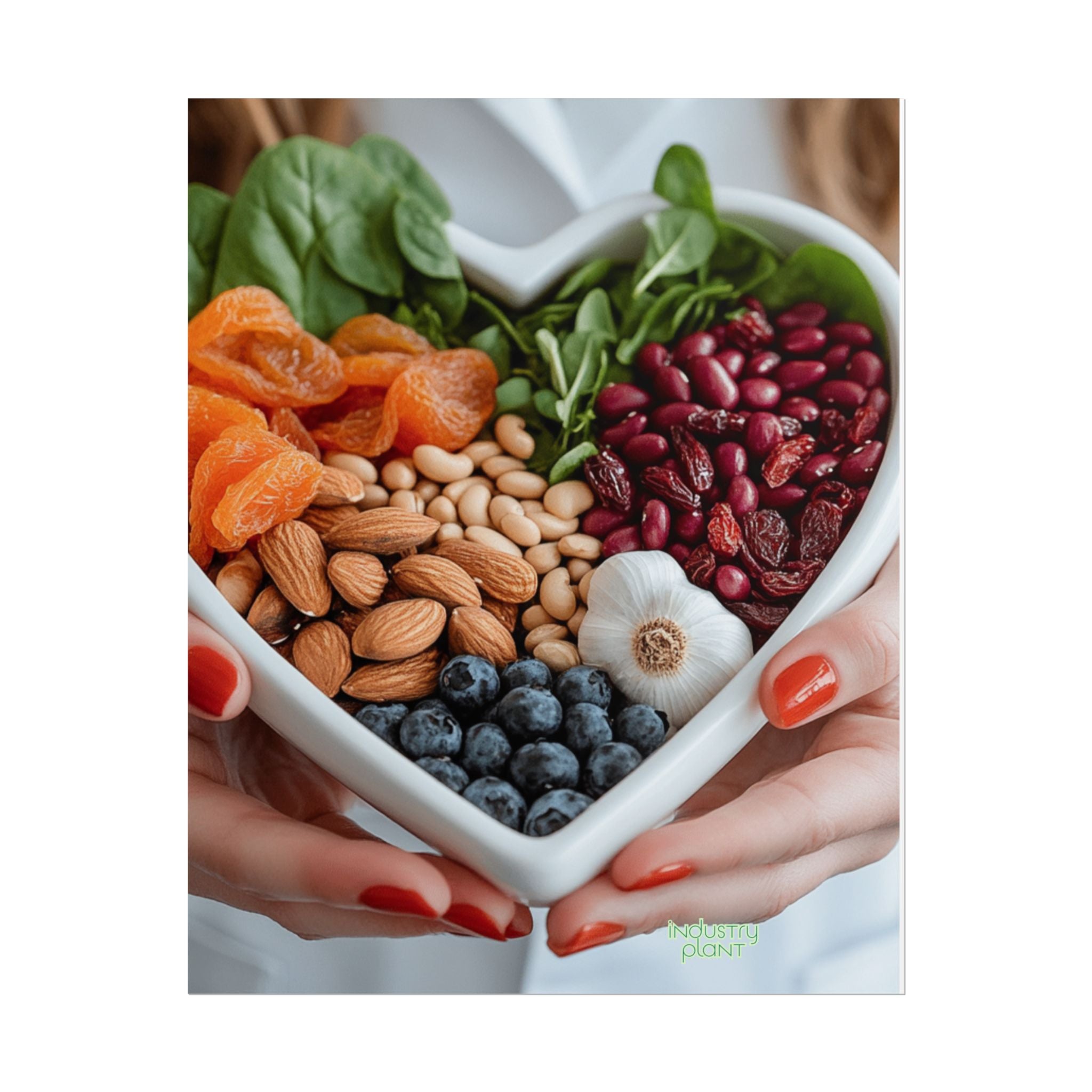 QUEEN of HEALTHY HEARTS Healthy Heart Fine Art Food Poster — Heart-Shaped Buddha Bowl with Nuts, Berries & Veggies Fine Art Print by INDUSTRY PLANT by @AutoPaybump