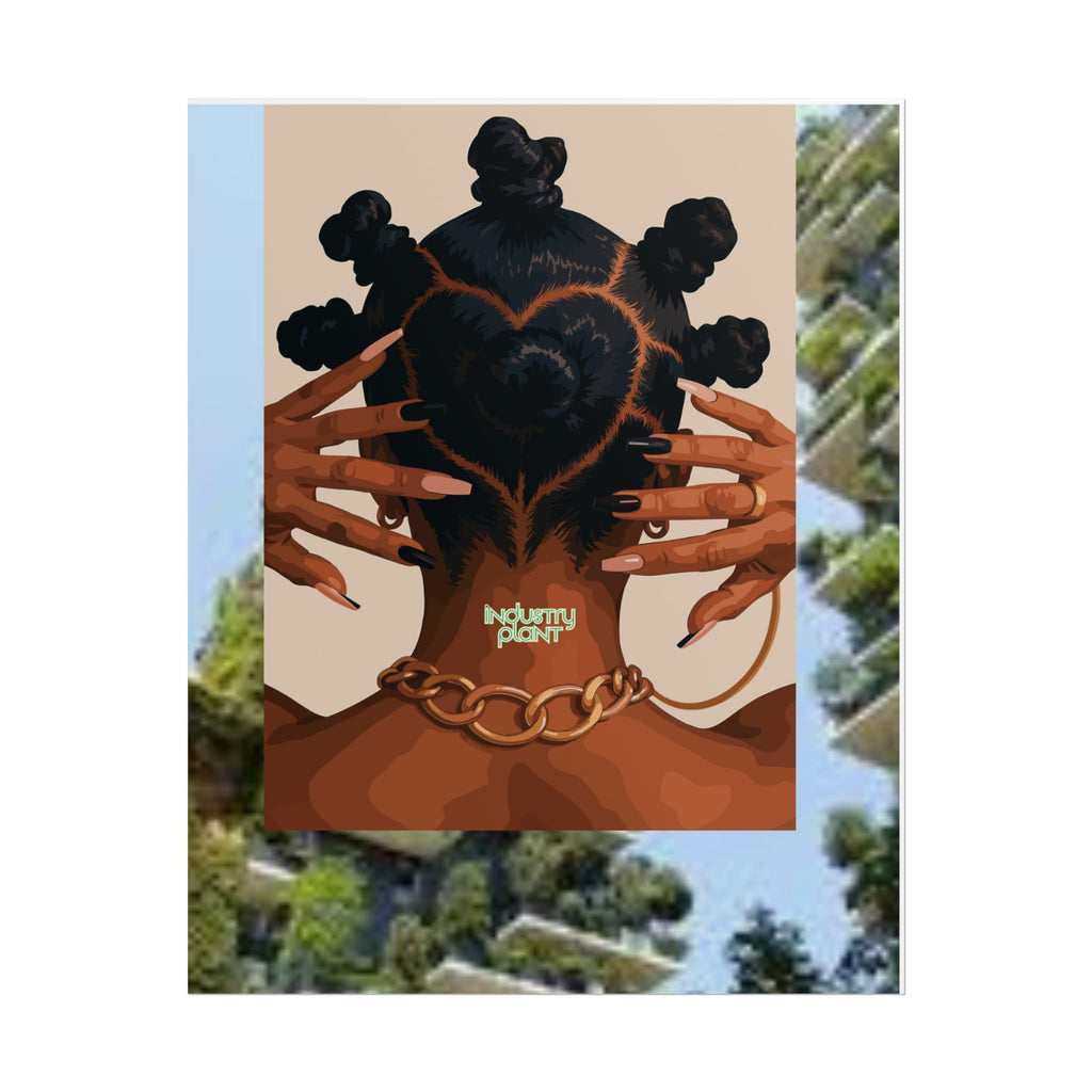 BANTU KNOTS x BOTANICALS Afro Heart Braid Fine Art Poster — Wall Fine Art Print by INDUSTRY PLANT @AutoPaybump