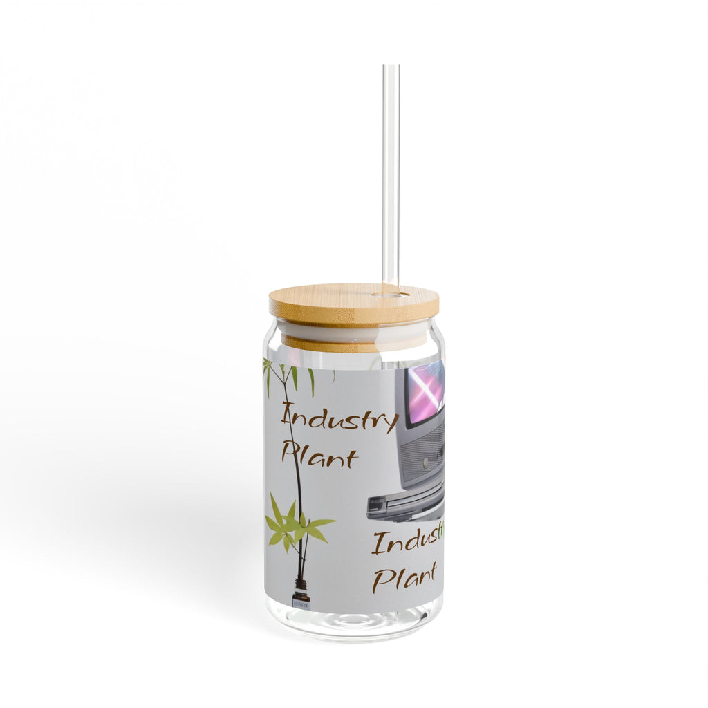WEED TV Stylish Bamboo Lid Sipper Glass - 16oz with Artistic Design by INDUSTRY PLANT @AutoPaybump