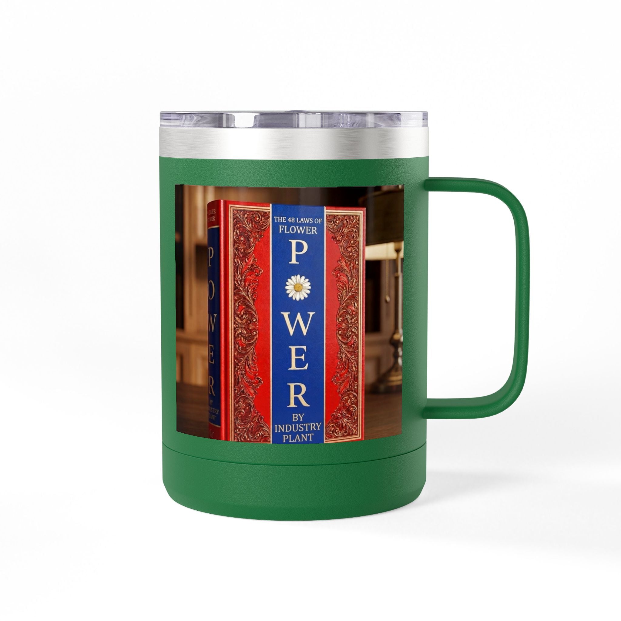 Galvanized Steel 48 LAWS of FLOWER POWER 15oz Coffee Mug Tumbler - #BookTok - Themed Unique Gift for Coffee Lovers by INDUSTRY PLANT