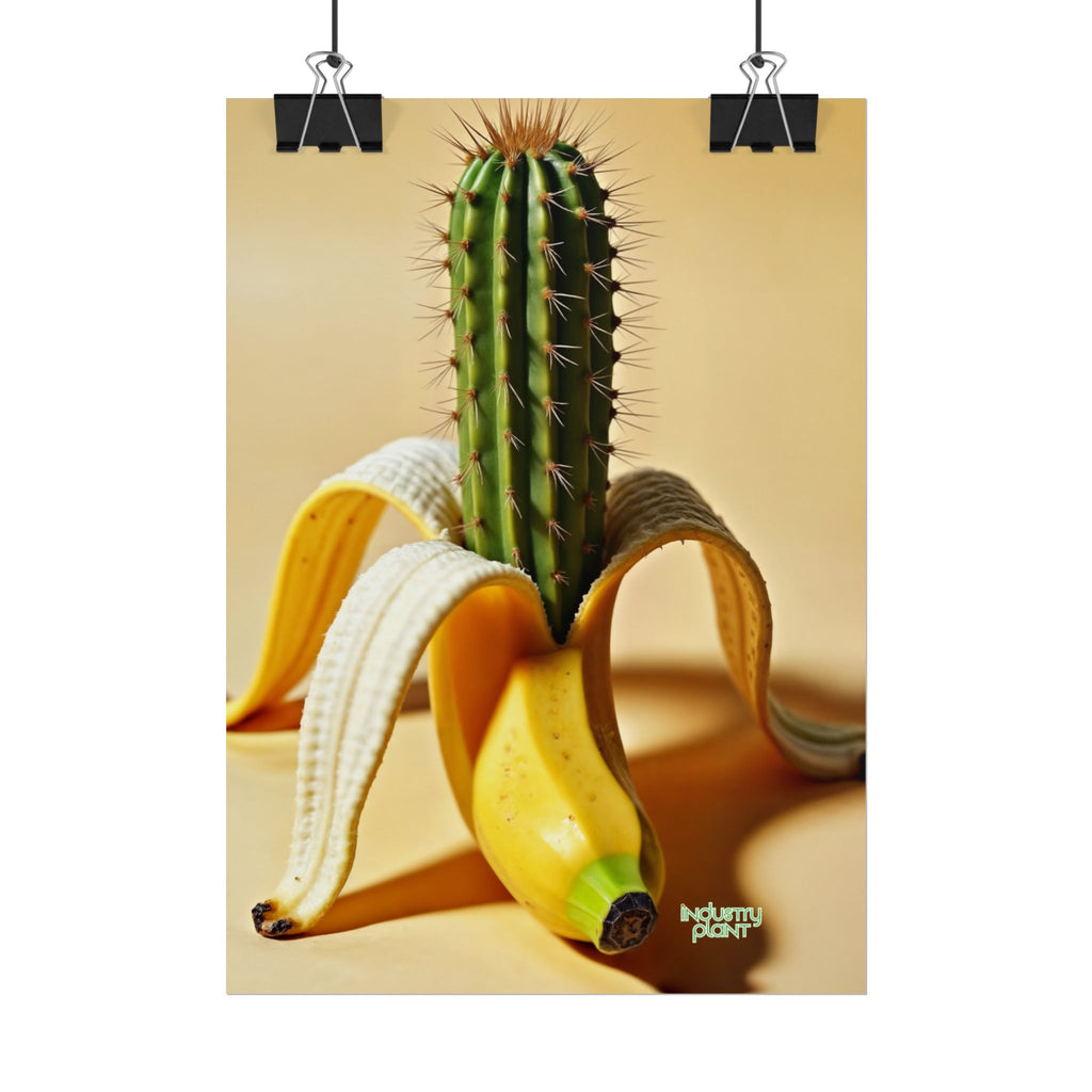 PEEL MY PRICKLY PECKER Surreal Cactus Banana Fine Art Poster – Fine Art Print for Modern Home Decor by INDUSTRY PLANT @AutoPaybump