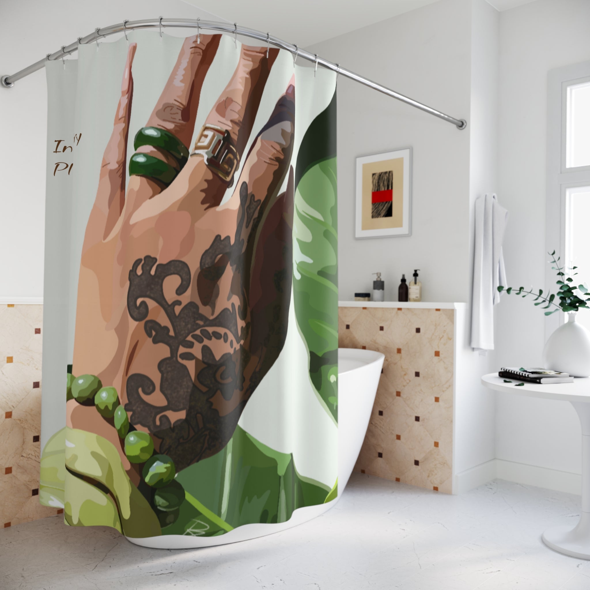TATTED GREEN THUMB Shower Curtain by Industry Plant @AutoPaybump