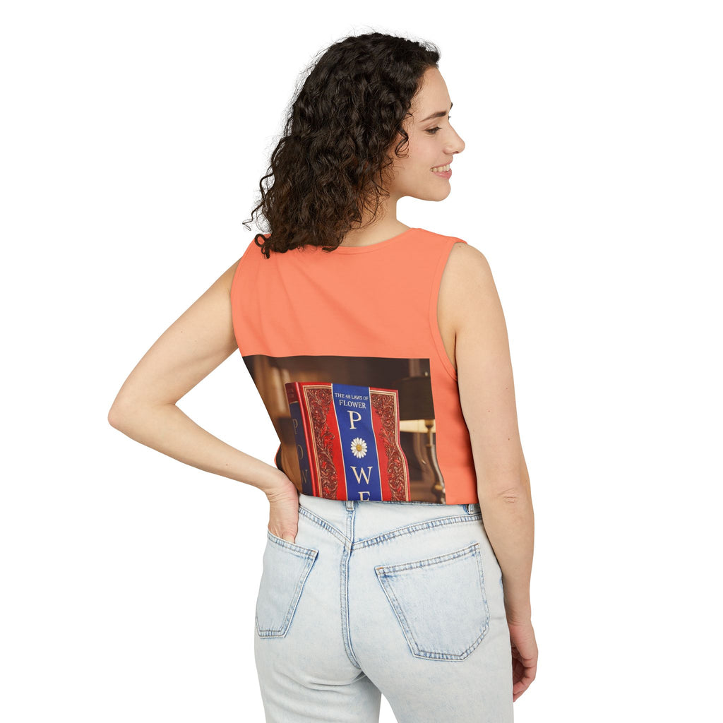 48 LAWS of FLOWER POWER Tank Top — Vintage 'Flower Power' Book Cover Graphic by Industry Plant