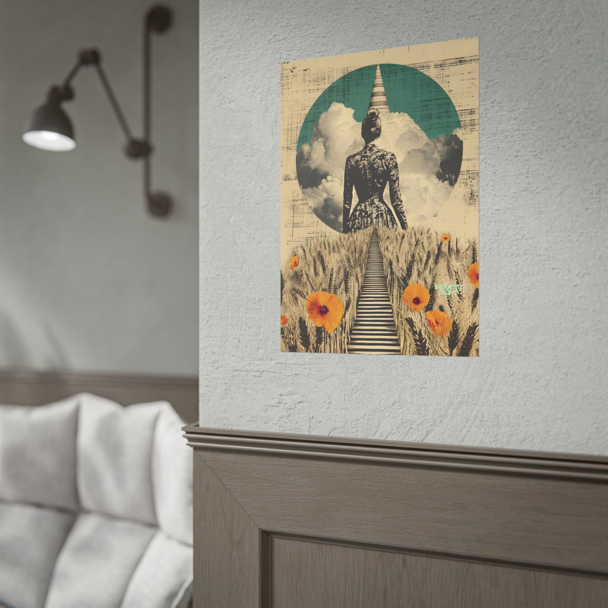 WHEAT SUPREMACIST Surreal Journey Fine Art Poster — Dreamscape Woman, Path Through Wheat & Poppies Art Print by INDUSTRY PLANT @AutoPaybump