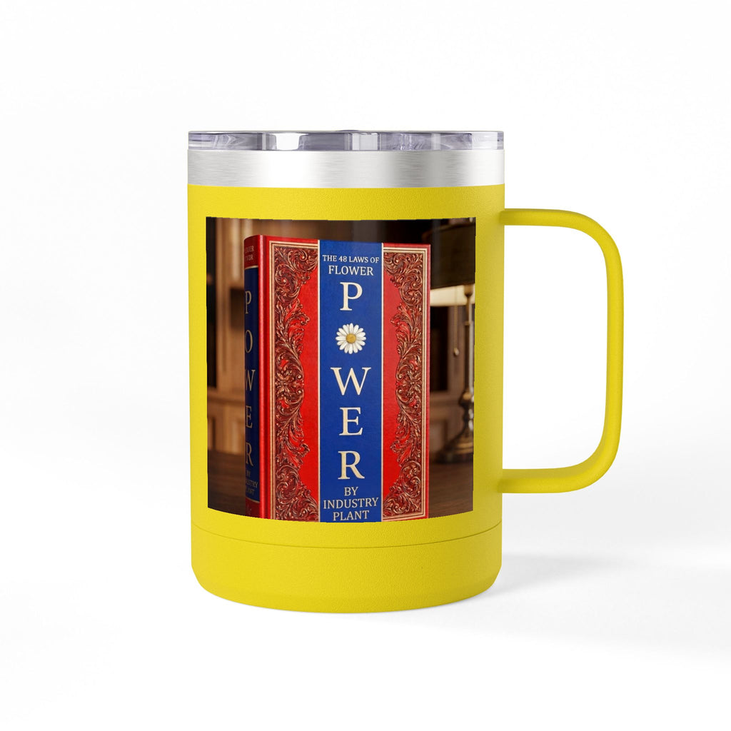 Galvanized Steel 48 LAWS of FLOWER POWER 15oz Coffee Mug Tumbler - #BookTok - Themed Unique Gift for Coffee Lovers by INDUSTRY PLANT
