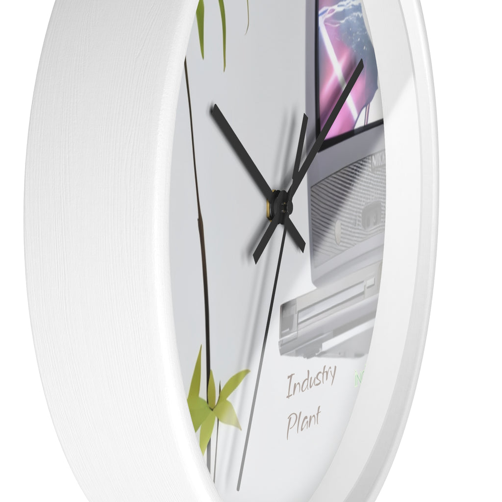 WEED TV Wall Clock — Decorative Cannabis Smoker Enthusiast Fine Art Print Clock for Office & Study by Industry Plant