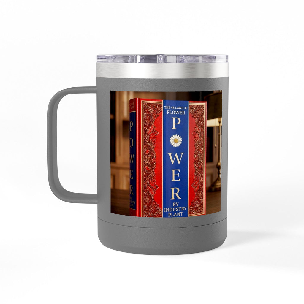 Galvanized Steel 48 LAWS of FLOWER POWER 15oz Coffee Mug Tumbler - #BookTok - Themed Unique Gift for Coffee Lovers by INDUSTRY PLANT
