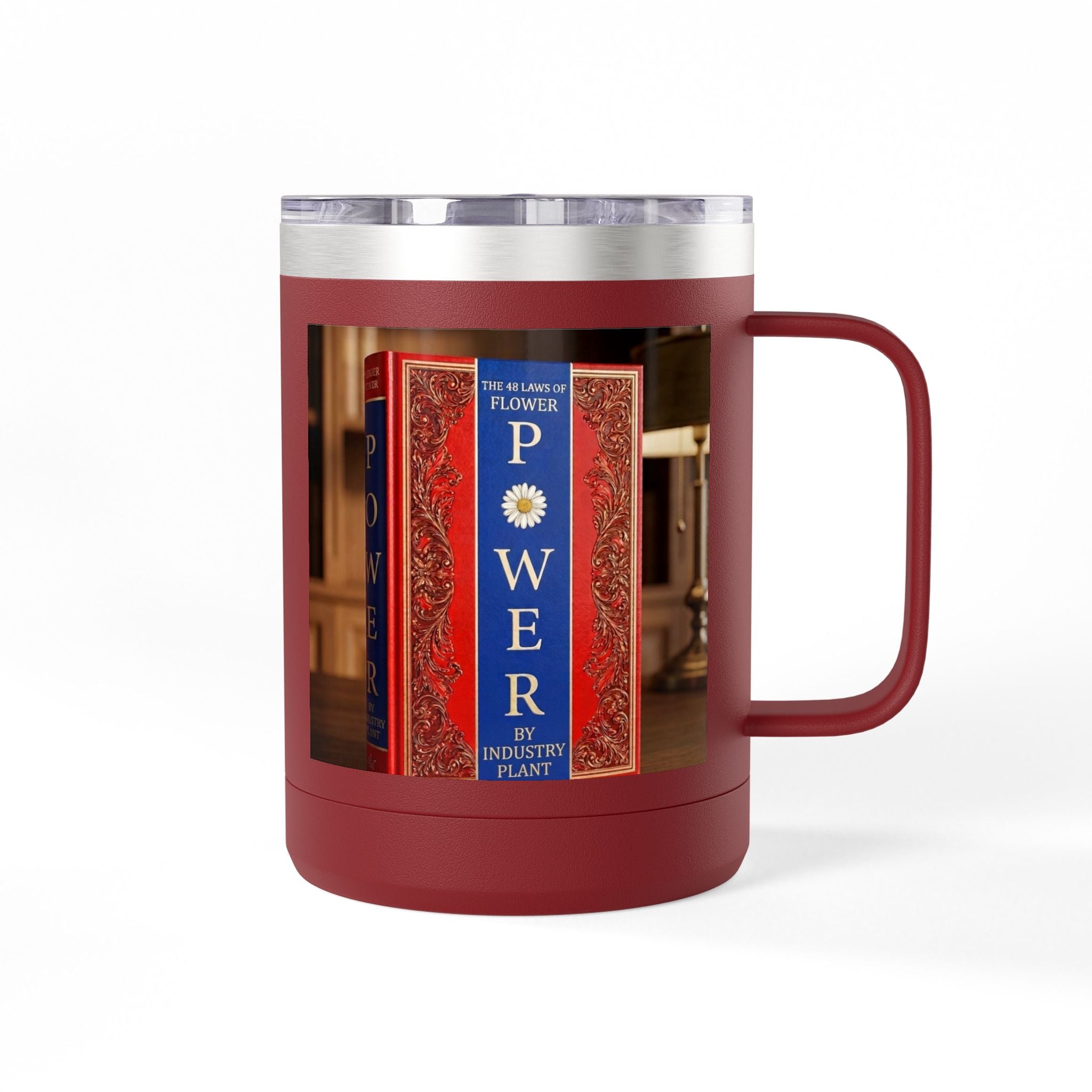 Galvanized Steel 48 LAWS of FLOWER POWER 15oz Coffee Mug Tumbler - #BookTok - Themed Unique Gift for Coffee Lovers by INDUSTRY PLANT