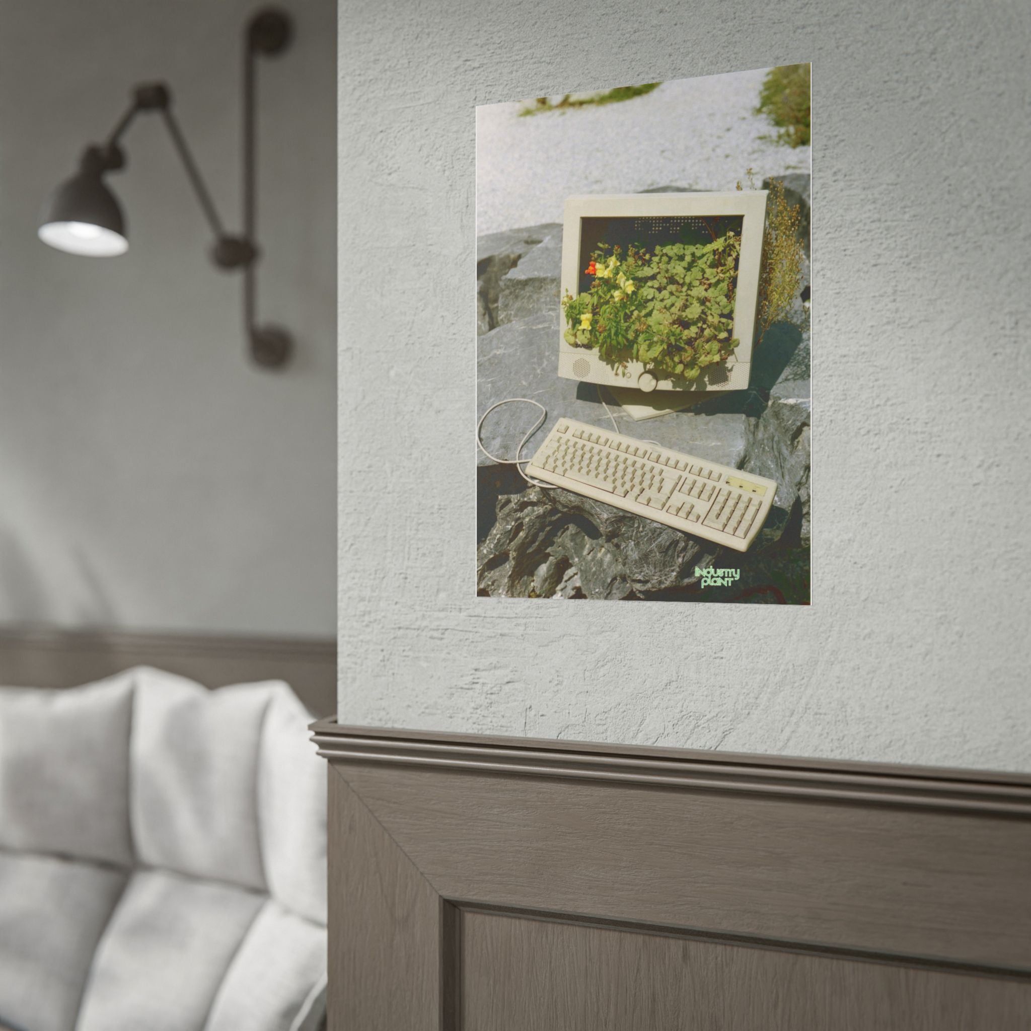 MICRO"green"SOFT PC Retro Plant PC Fine Art Poster — Vintage Computer with Succulents Fine Art Print by Industry Plant by @AutoPaybump