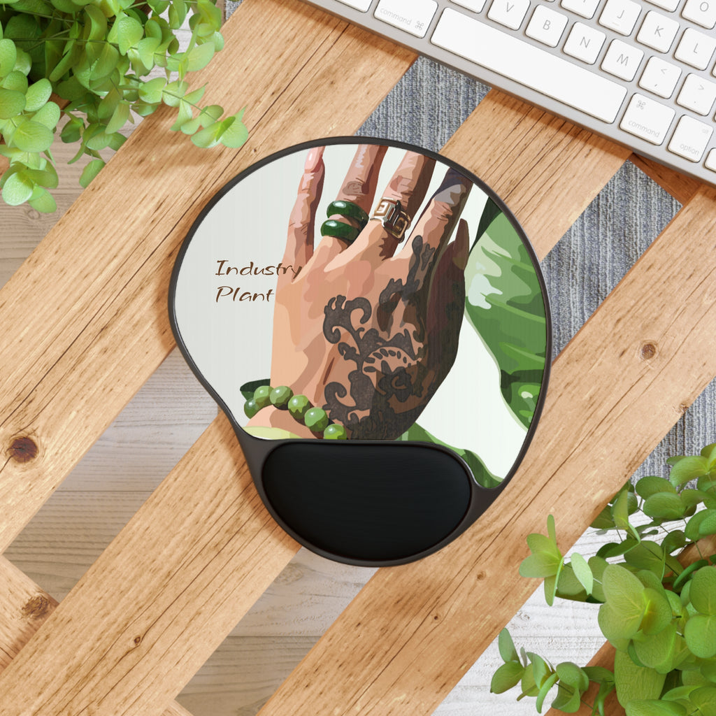 TATTED GREEN THUMB Creative Mouse Pad with Wrist Rest | Designed by Industry Plant @AutoPaybump