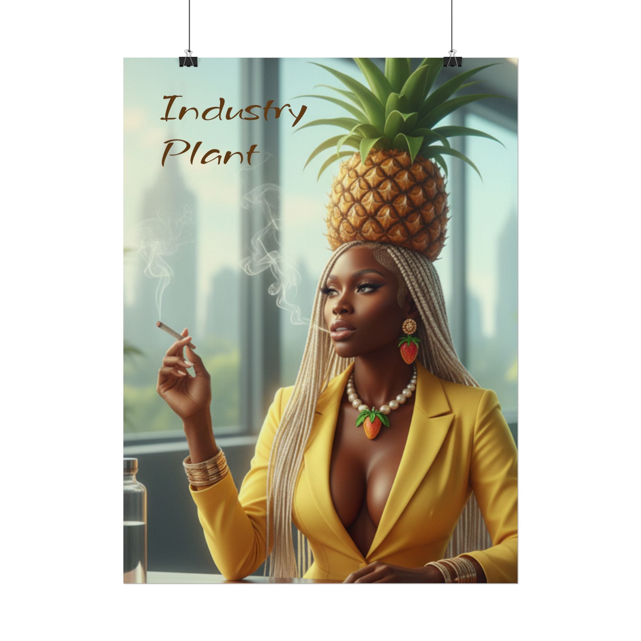 OSHUN EXHALES "Oshun in a Pineapple Crown Fine Art Poster" (Fashion Portrait) by Industry Plant @AutoPaybump