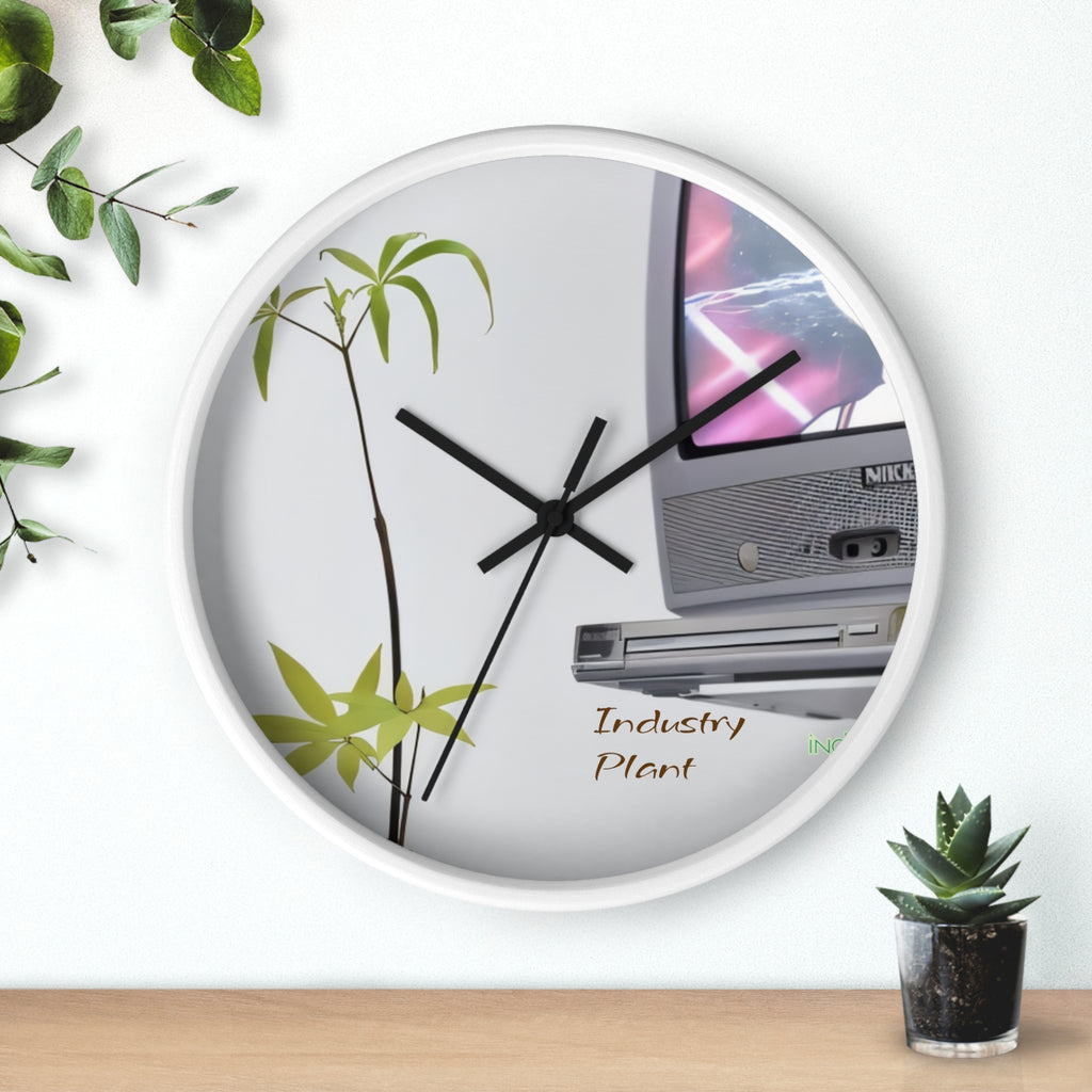 WEED TV Wall Clock — Decorative Cannabis Smoker Enthusiast Fine Art Print Clock for Office & Study by Industry Plant