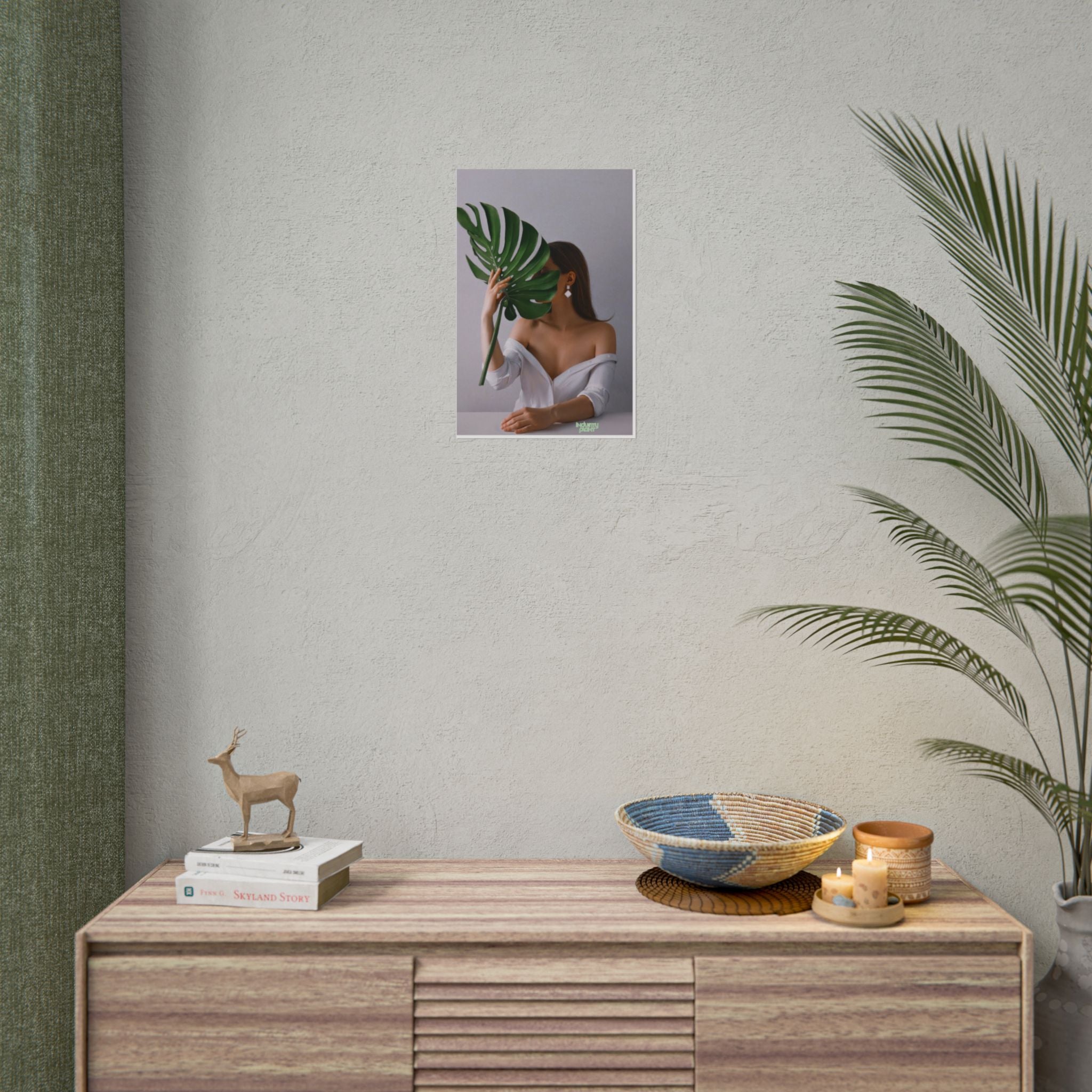 MONSTERA MYSTIQUE Botanical Chic Fine Art Poster — Woman with Monstera Wall Fine Art by INDUSTRY PLANT @AutoPaybump